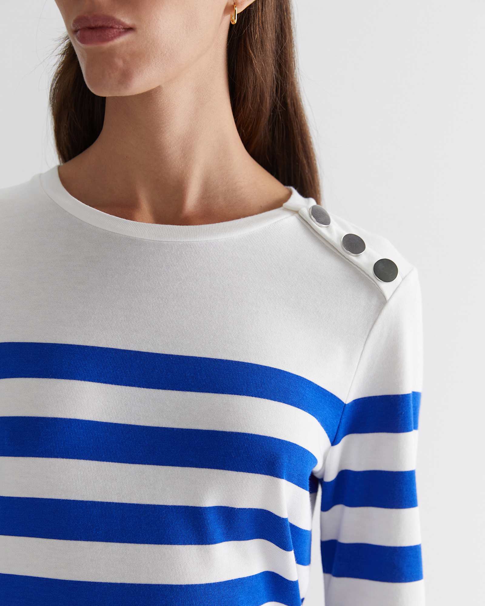 Britta Stripe Tee in BLUE/WHITE