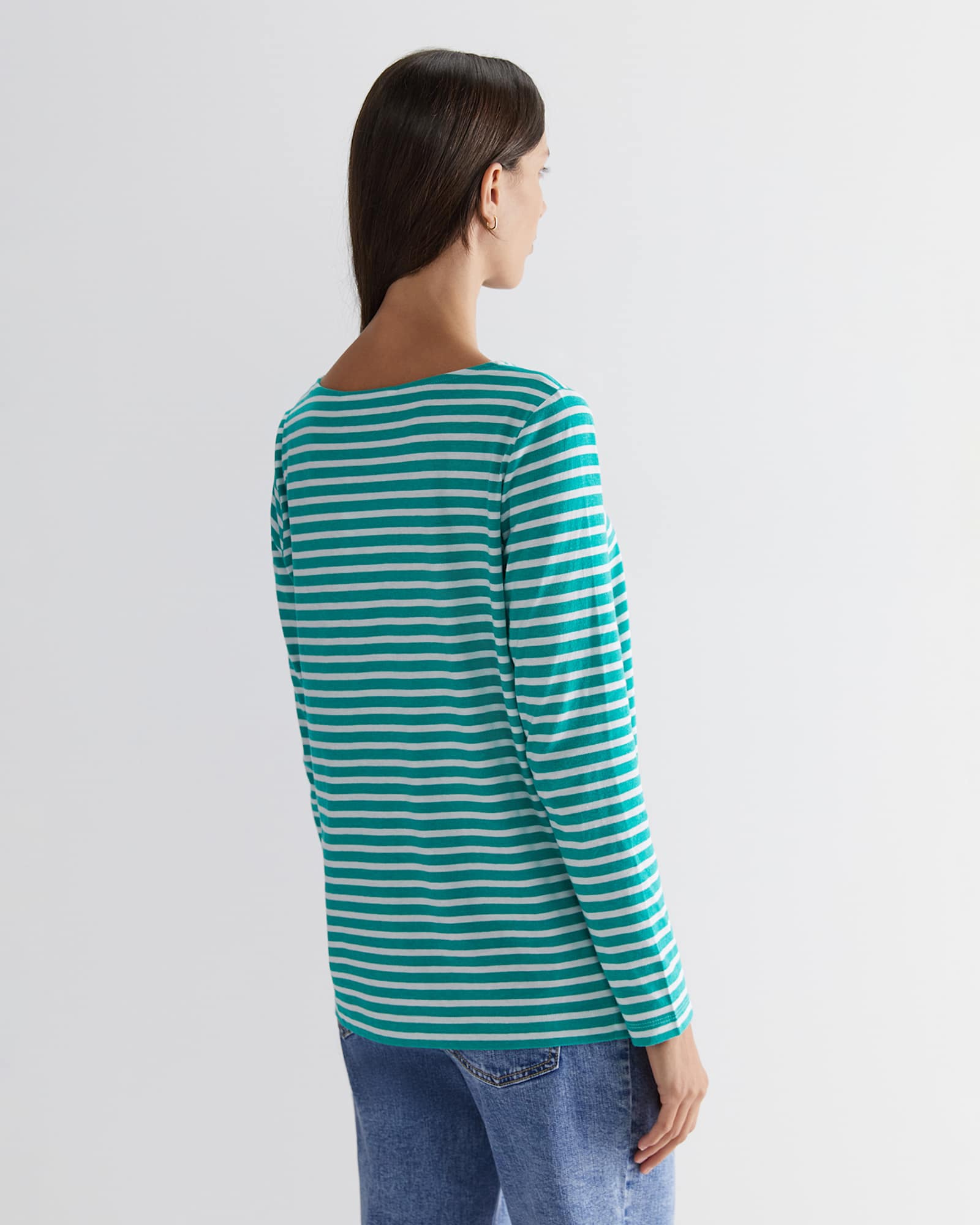 Melange Stripe Tee in GREEN MELANGE