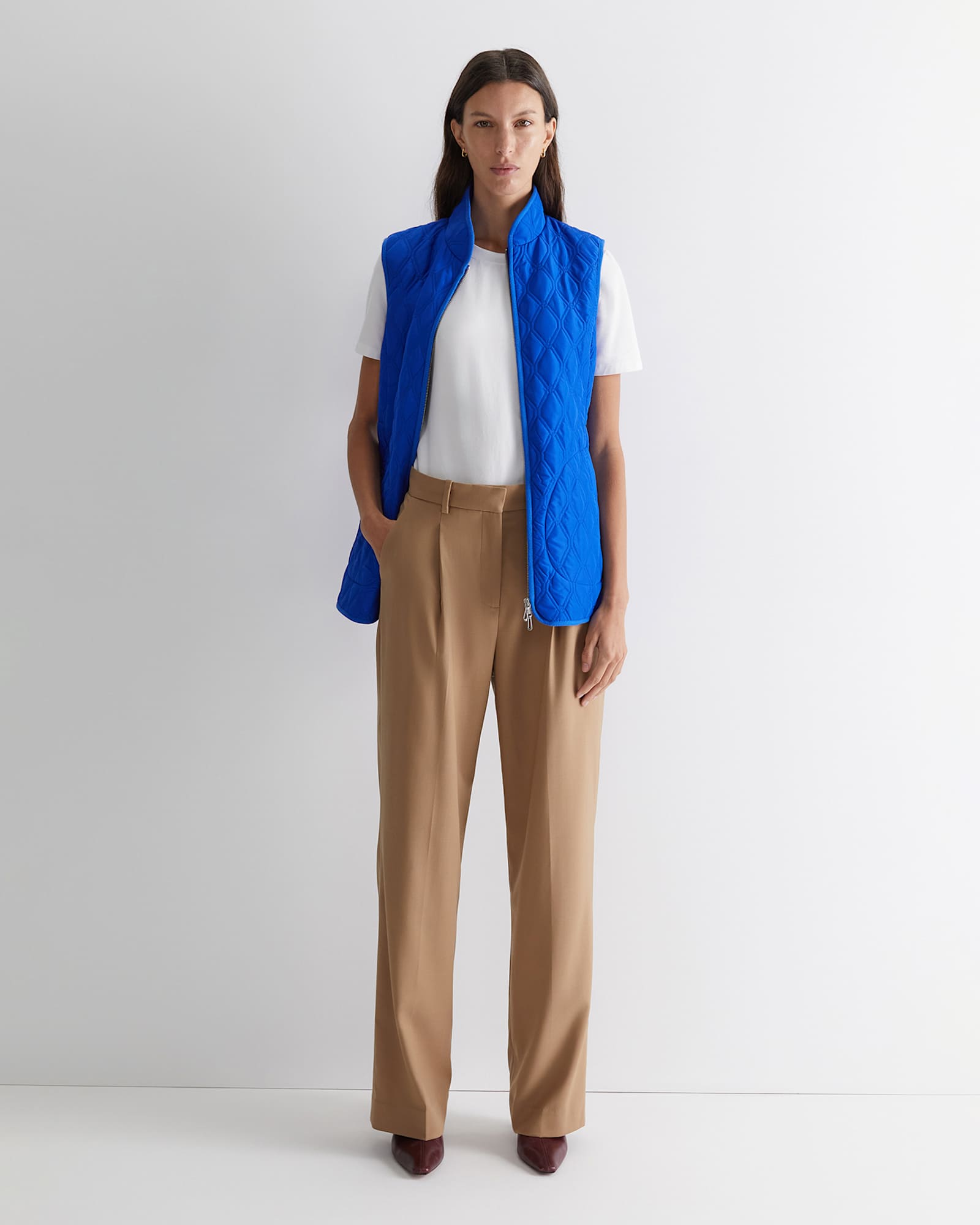Charlie Quilted Vest in COBALT
