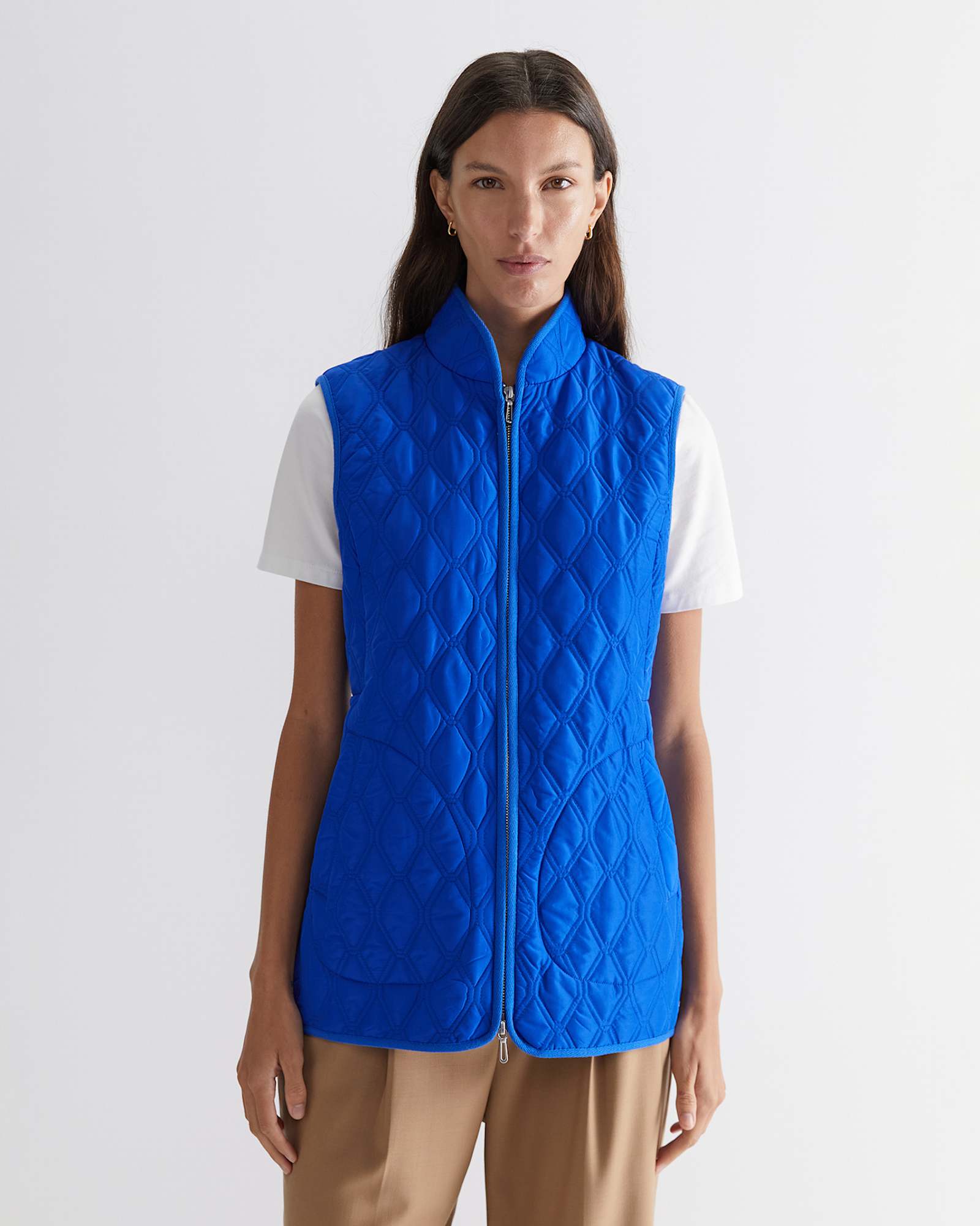 Charlie Quilted Vest in COBALT