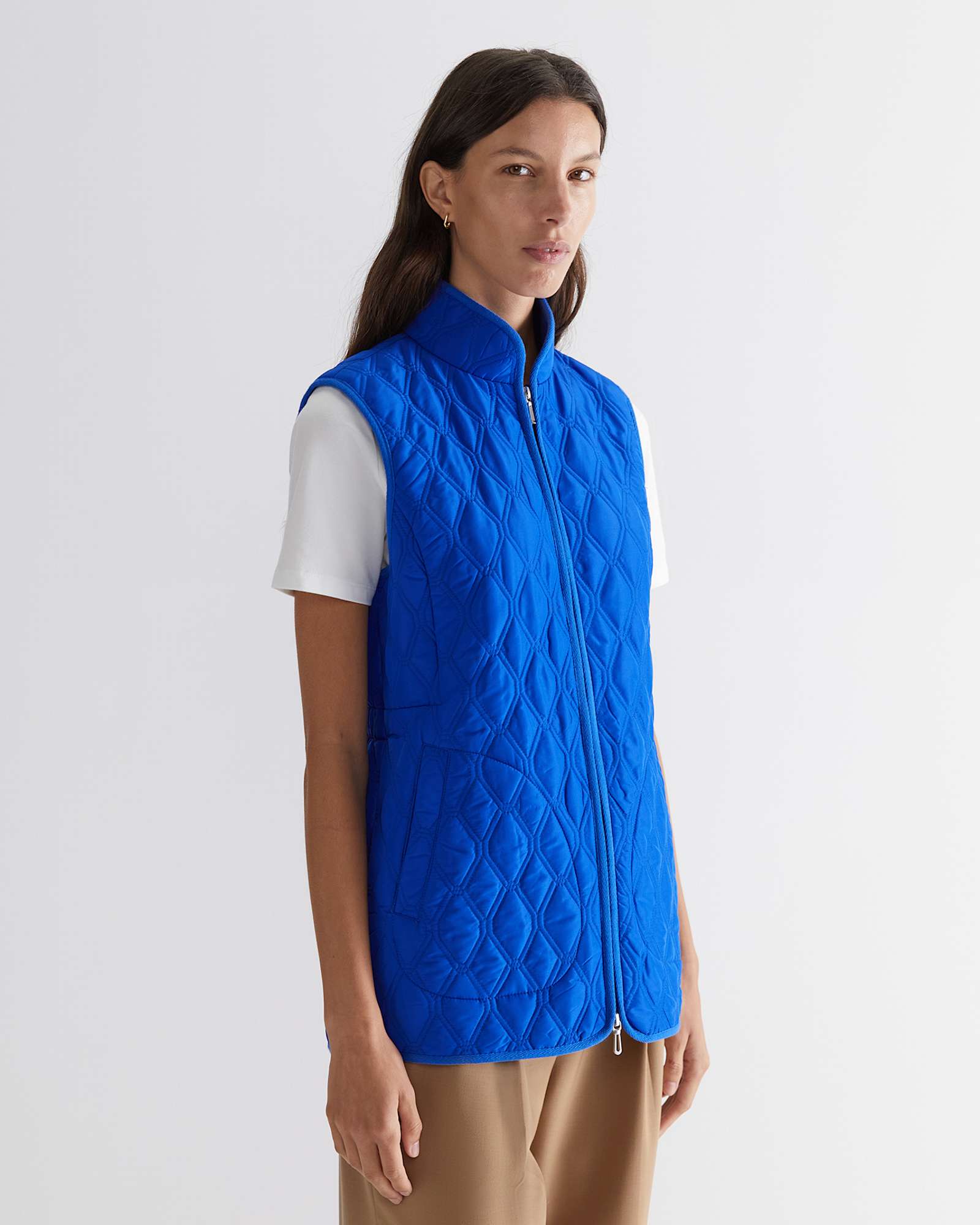 Charlie Quilted Vest in COBALT