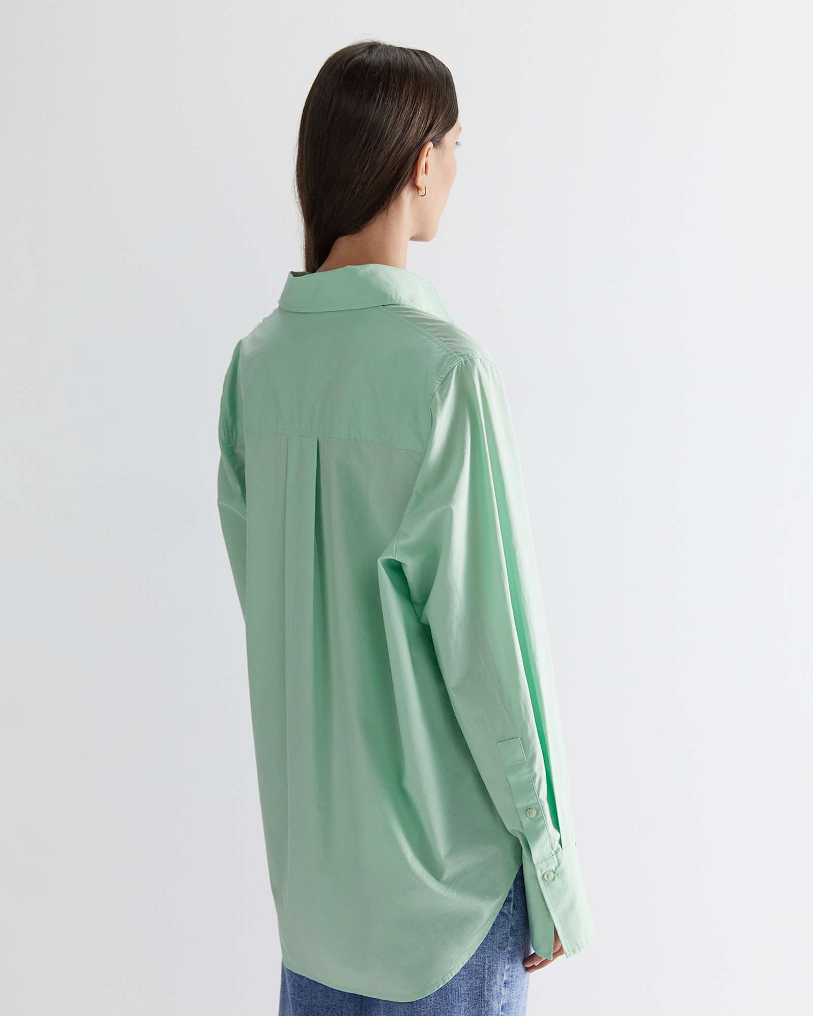 Portia Poplin Cotton Shirt in MINT