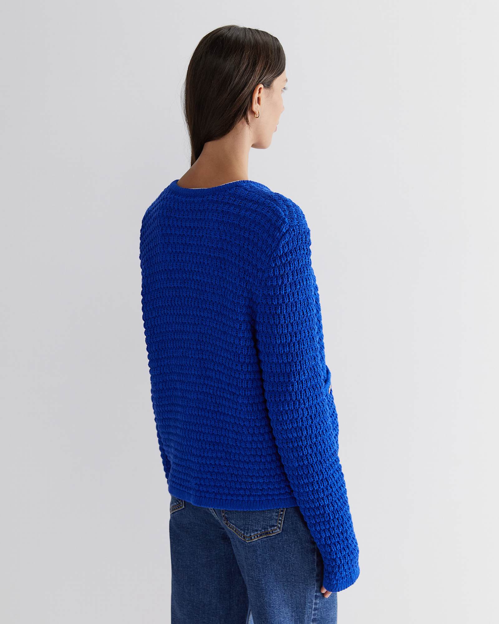 Olivia Tape Yarn Cardigan in SAPPHIRE