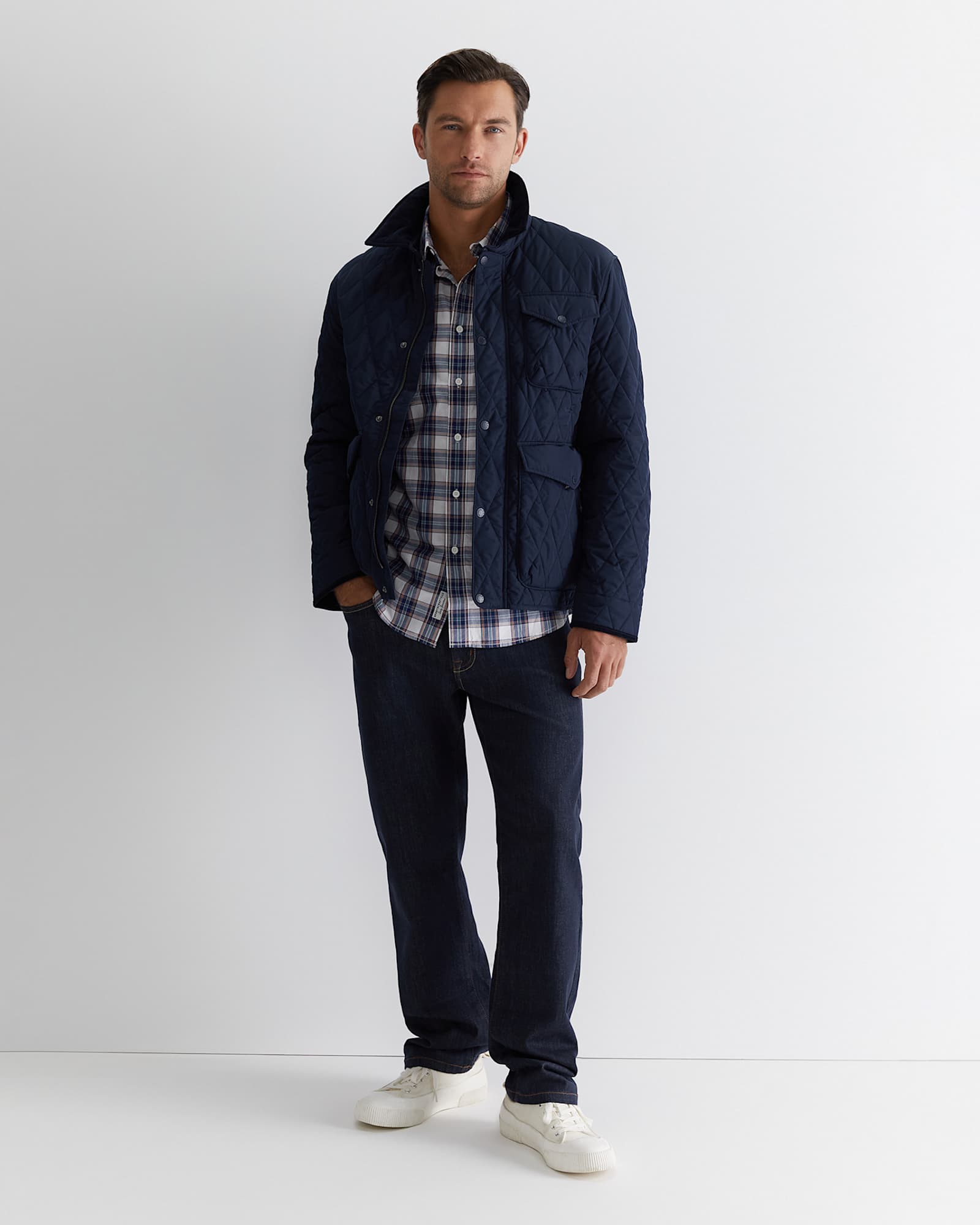 Callam Check Shirt in NAVY MULTI