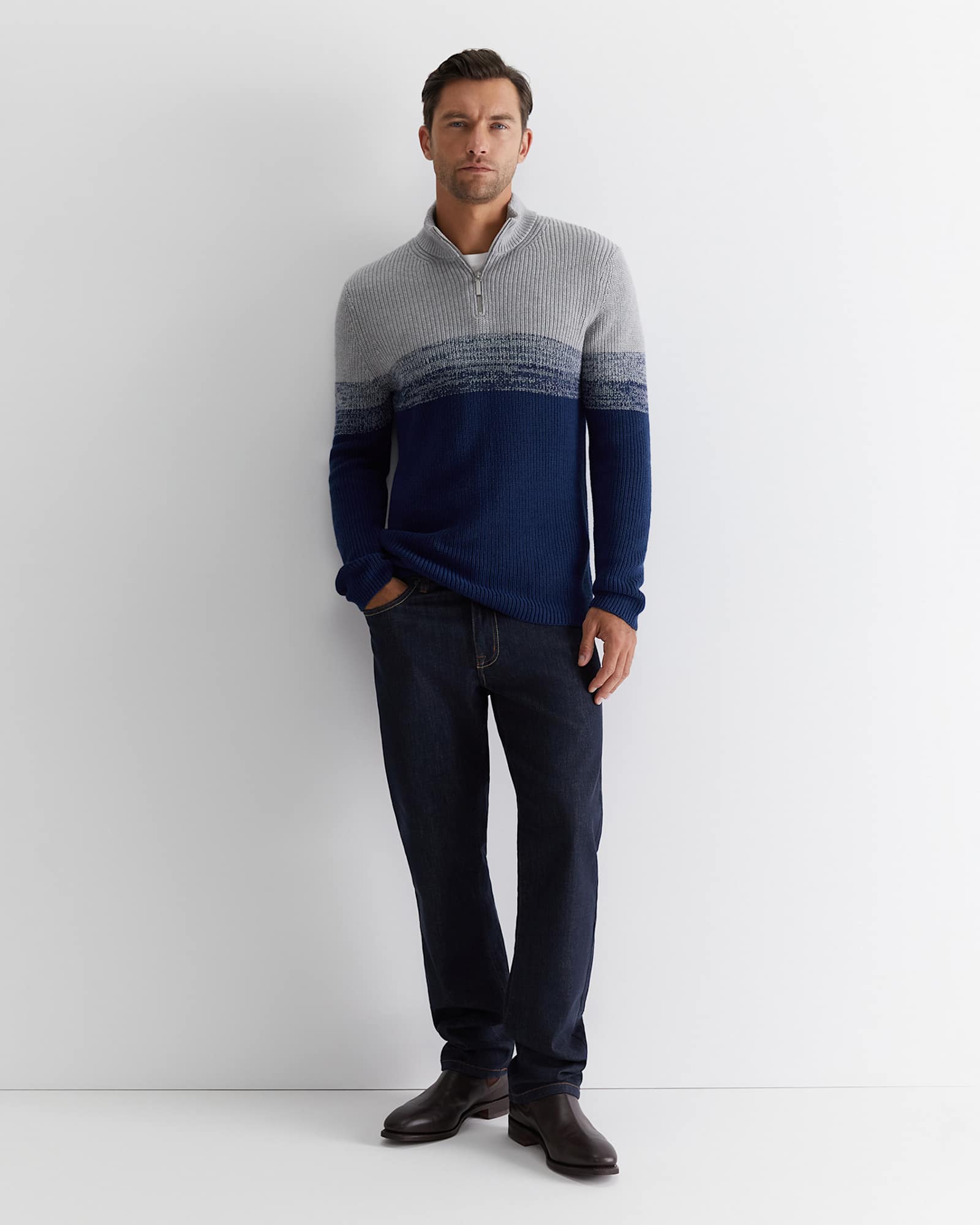 Civic Quarter Zip in BALL POINT BLUE