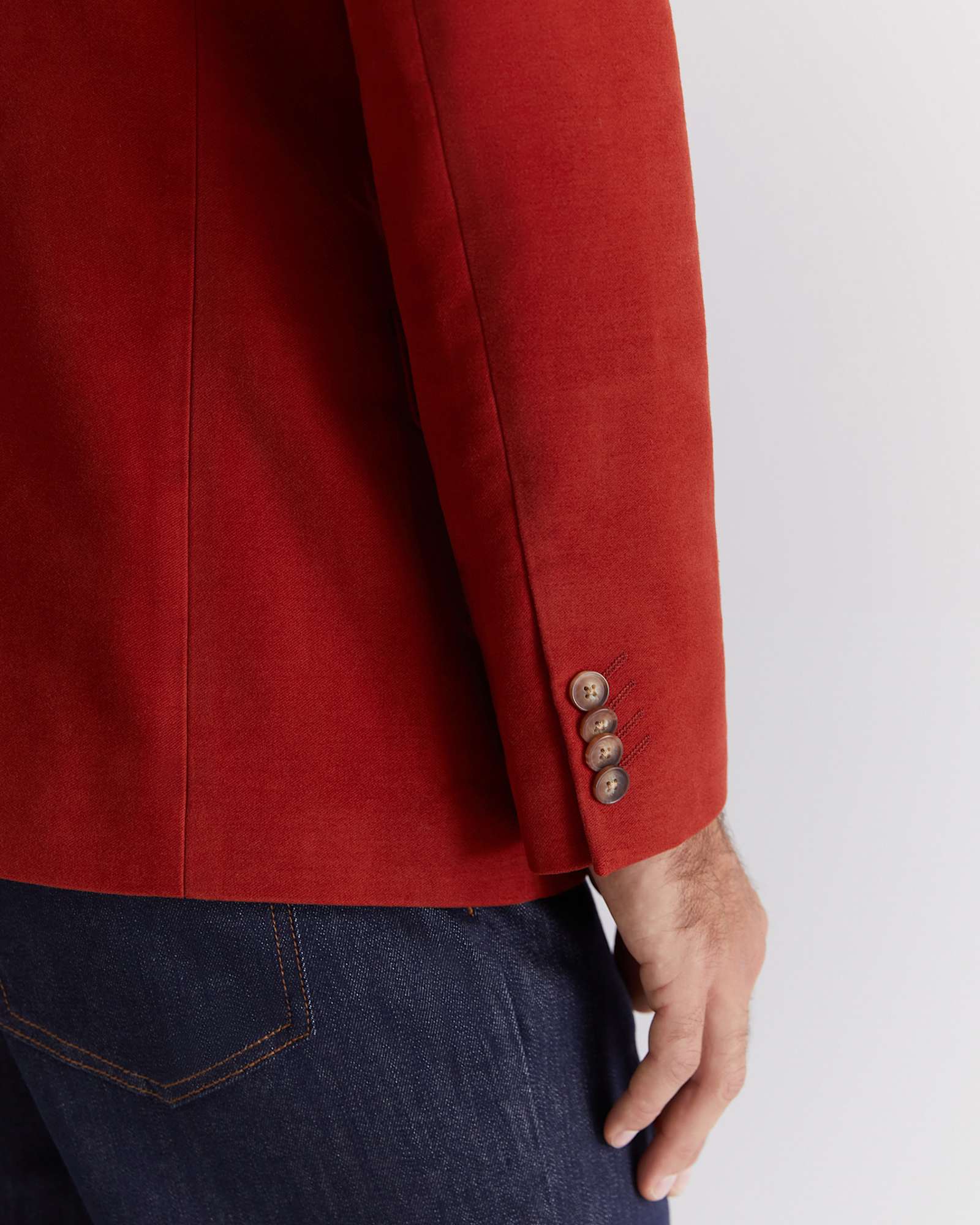 Italian Moleskin Blazer in BURNT ORANGE