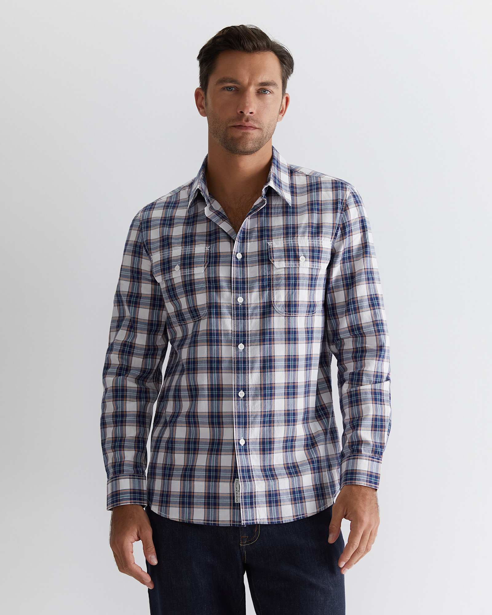 Callam Check Shirt in NAVY MULTI