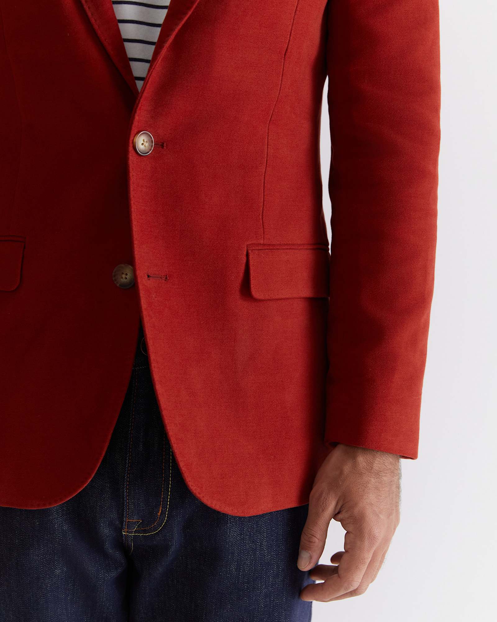 Italian Moleskin Blazer in BURNT ORANGE