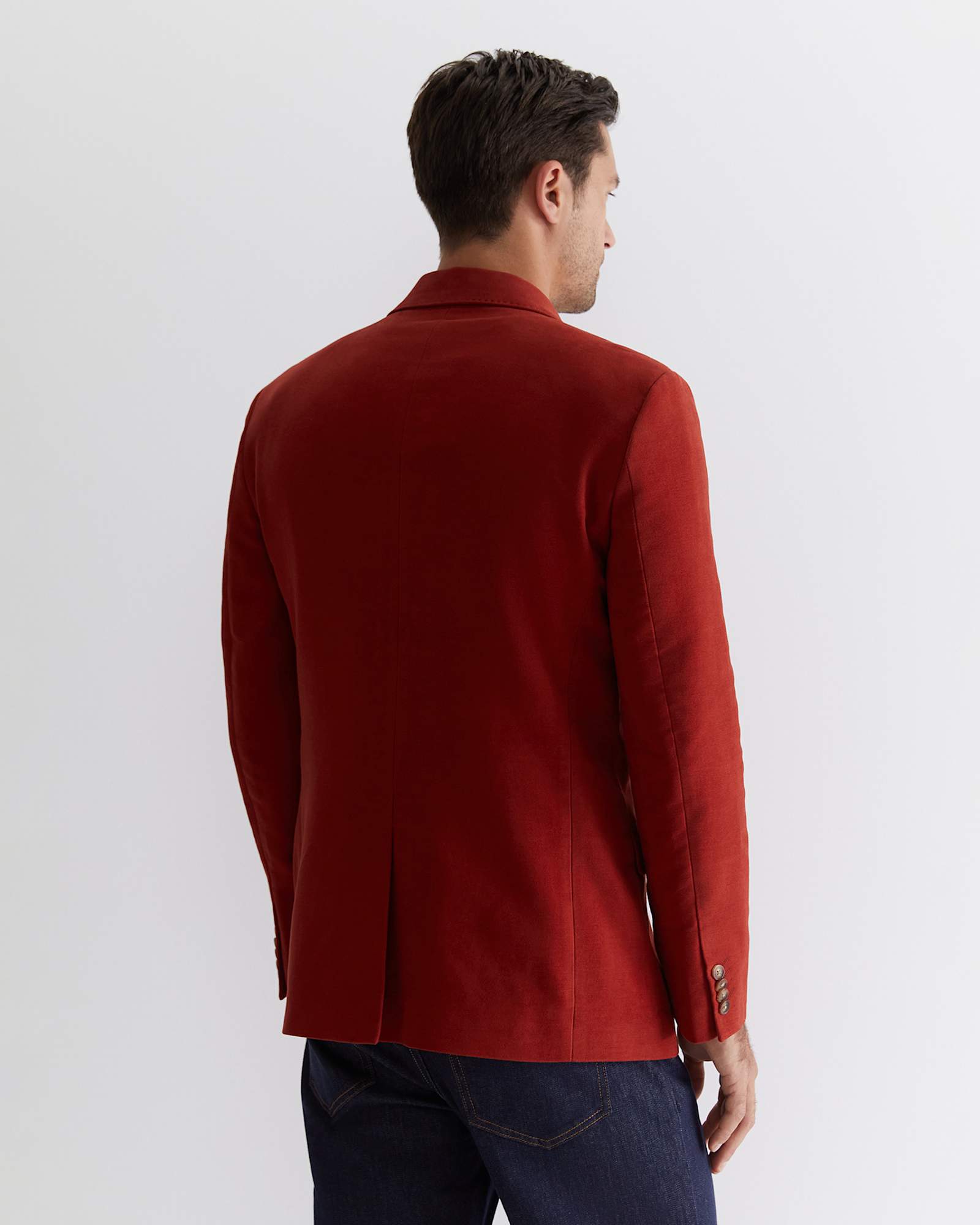 Italian Moleskin Blazer in BURNT ORANGE