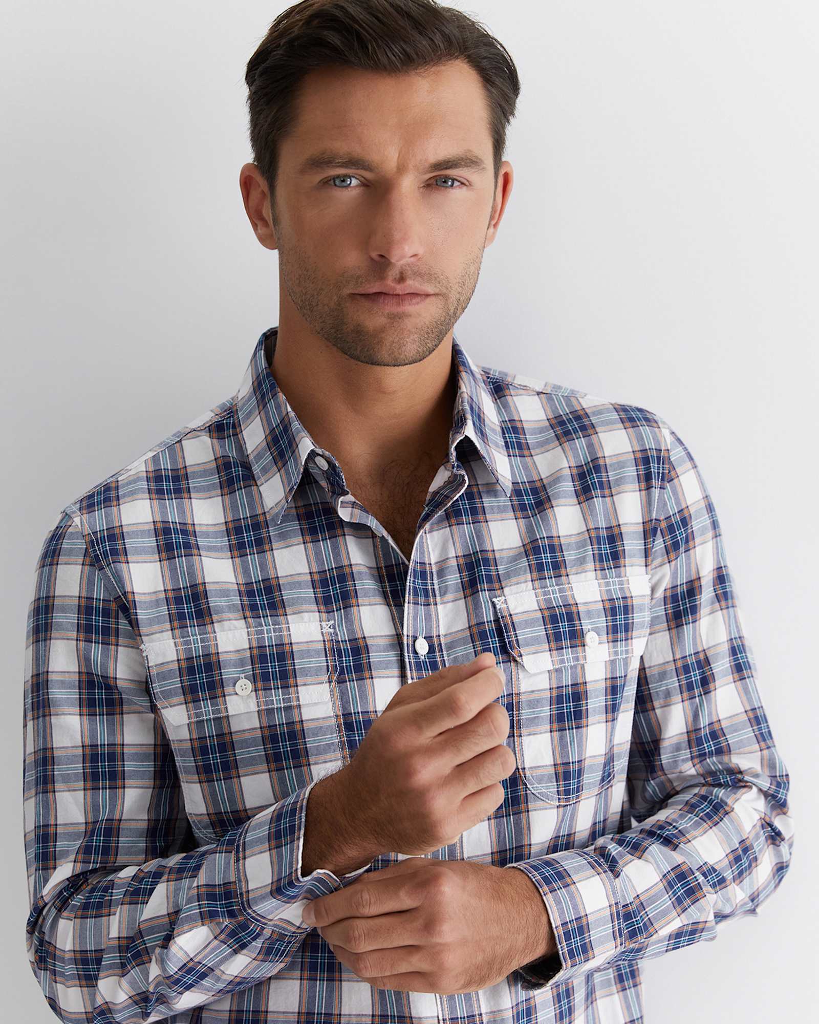 Callam Check Shirt in NAVY MULTI