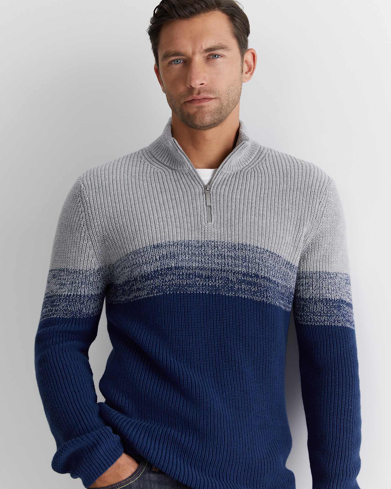 Civic Quarter Zip in BALL POINT BLUE