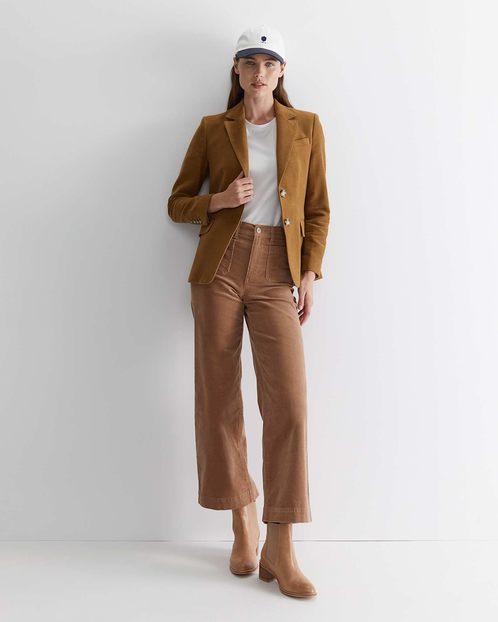 The Italian Moleskin Blazer in CARAMEL