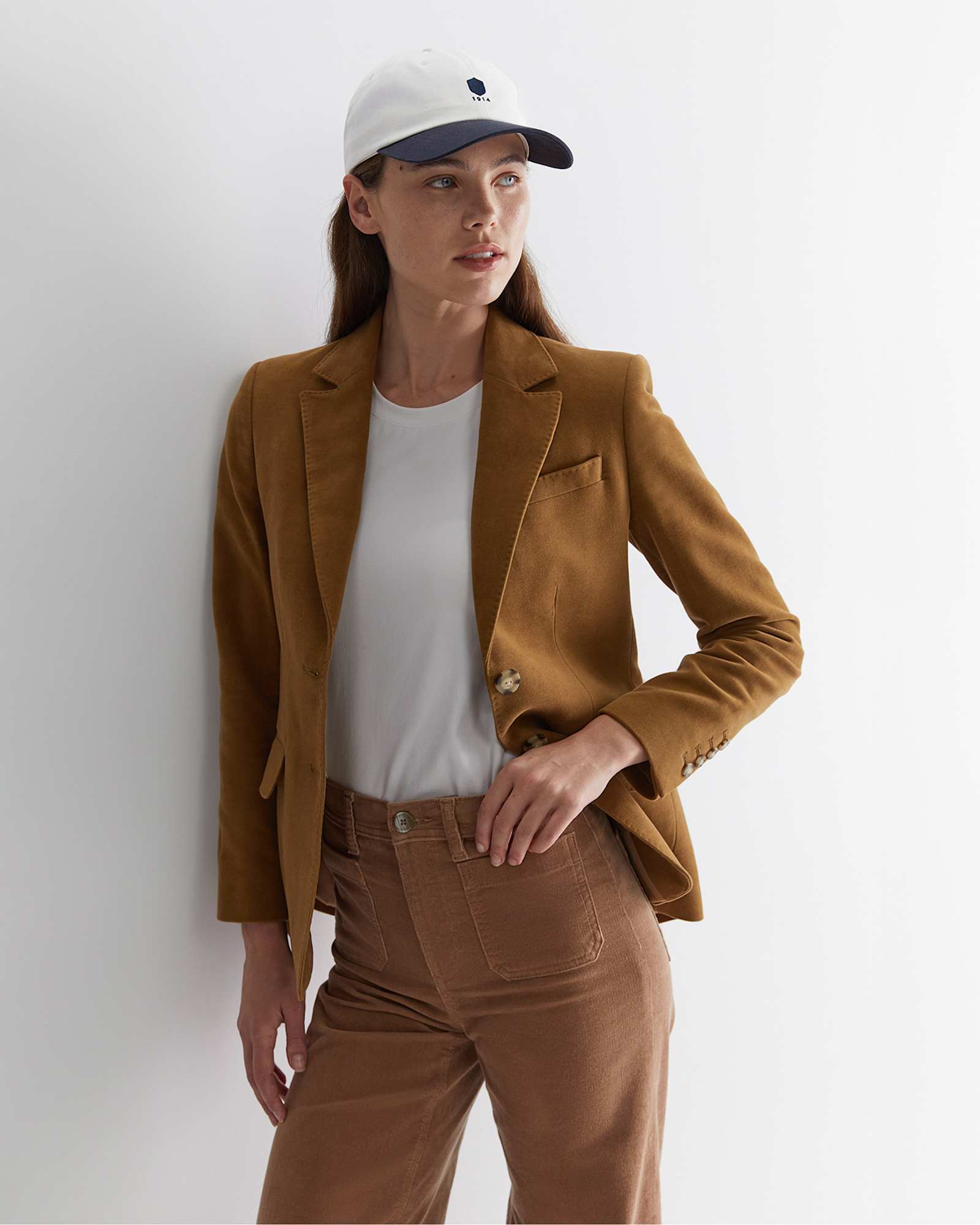 The Italian Moleskin Blazer in CARAMEL