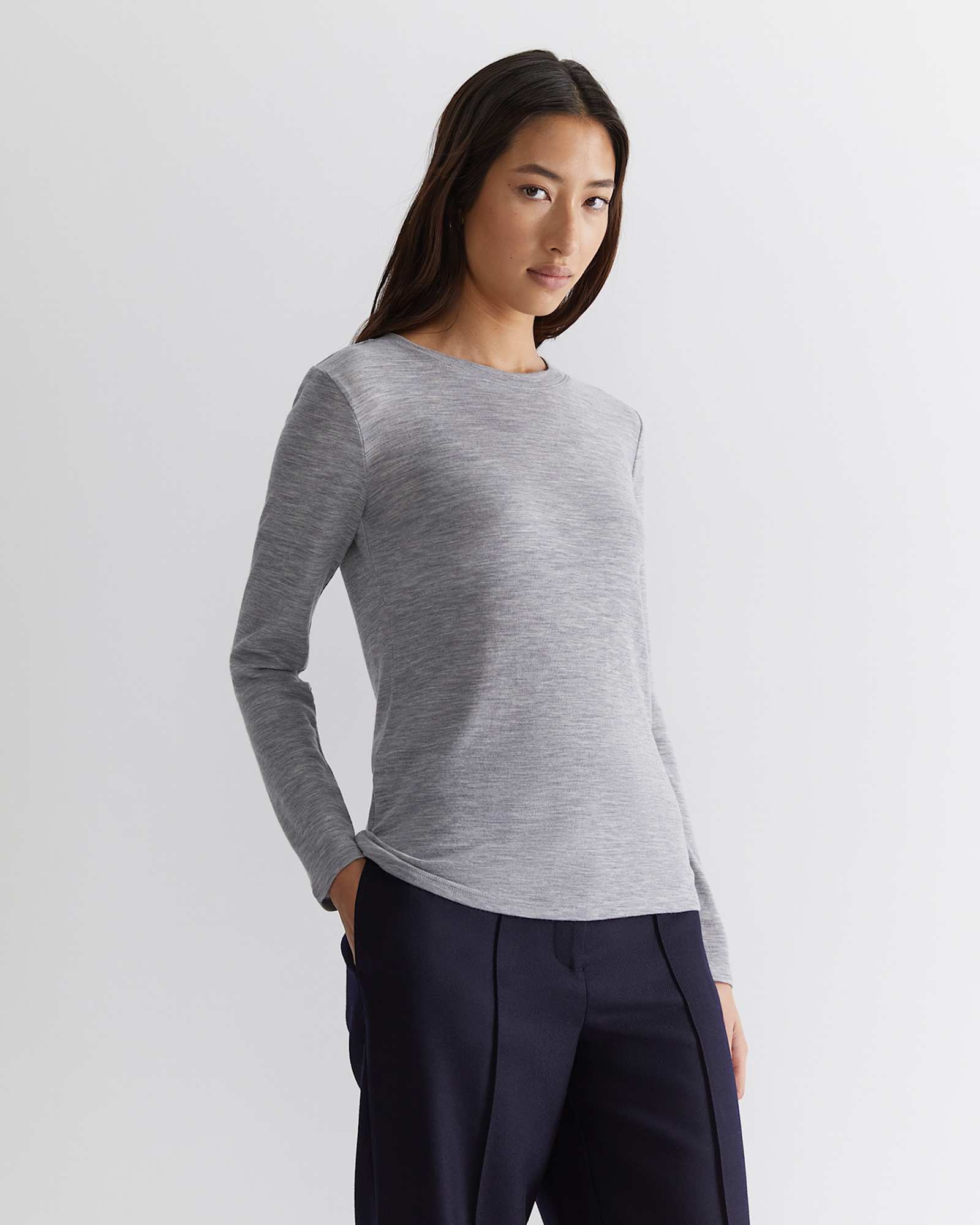 Addison Babywool Top in GREY MARLE