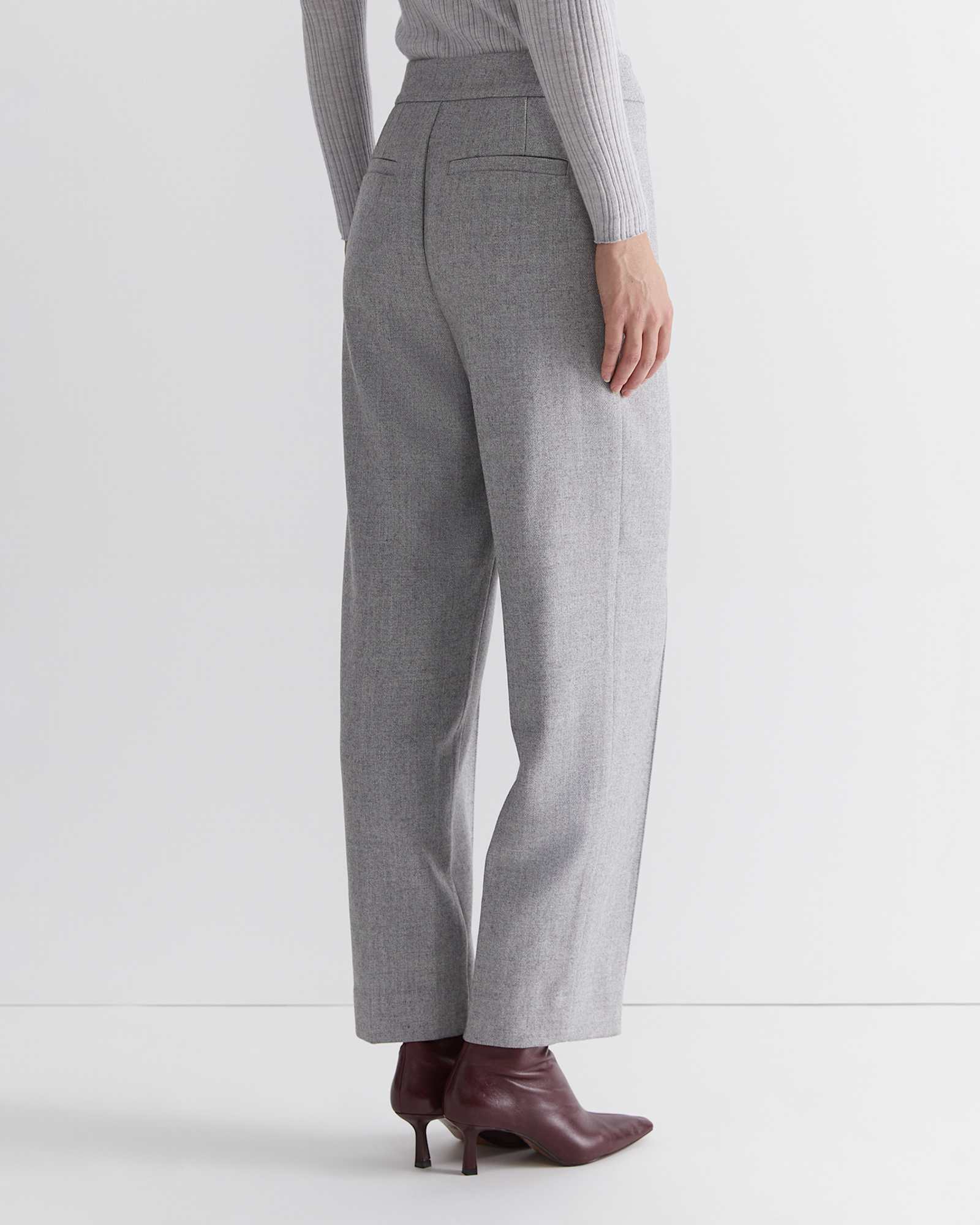 Frankie Twill Straight Pant in SILVER MELANGE