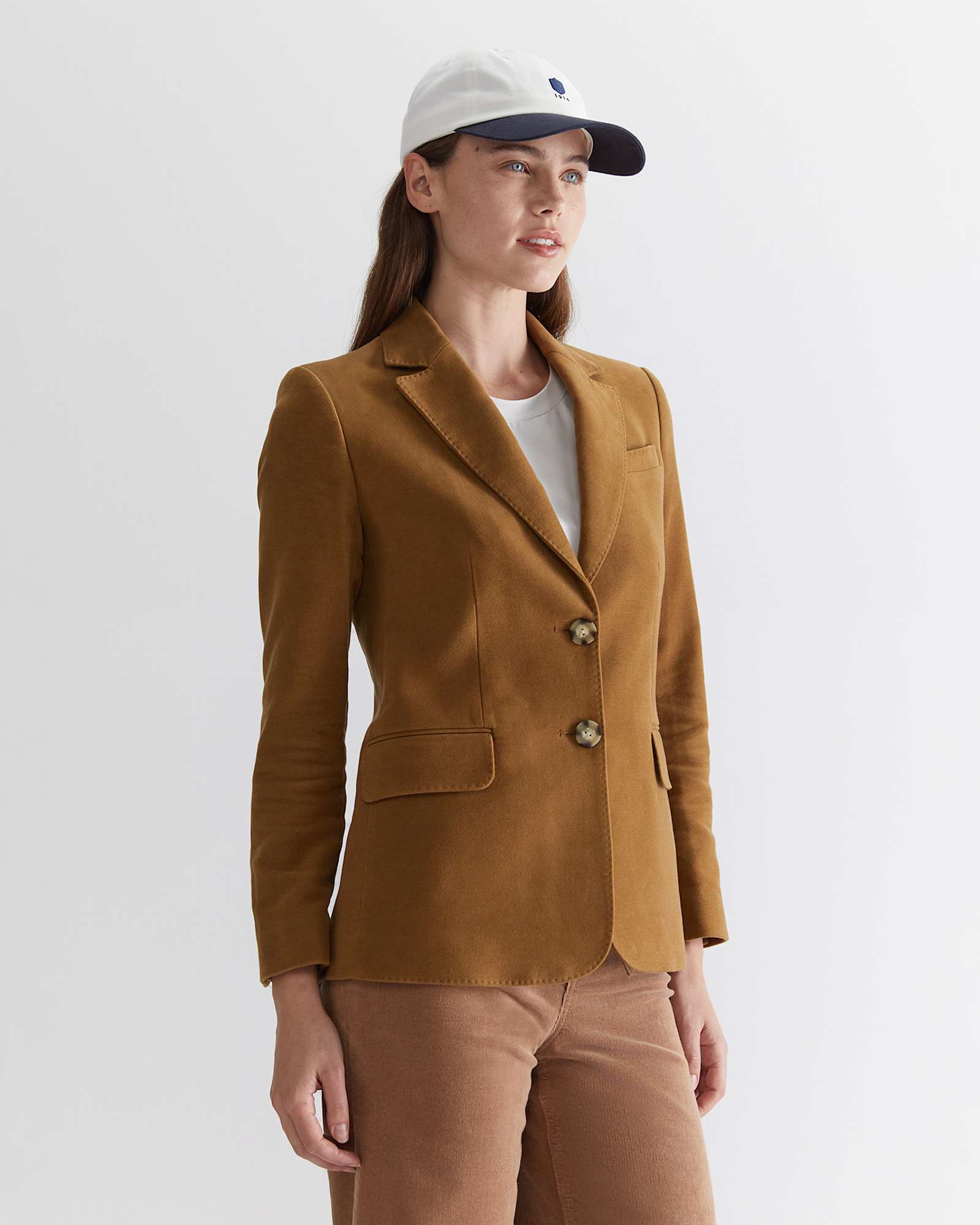 The Italian Moleskin Blazer in CARAMEL