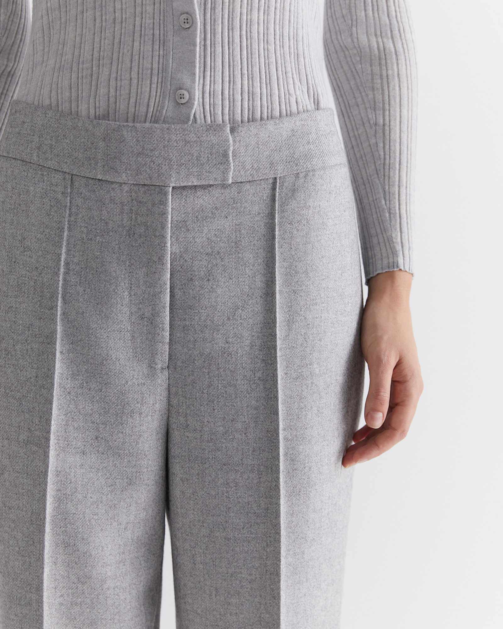 Frankie Twill Straight Pant in SILVER MELANGE