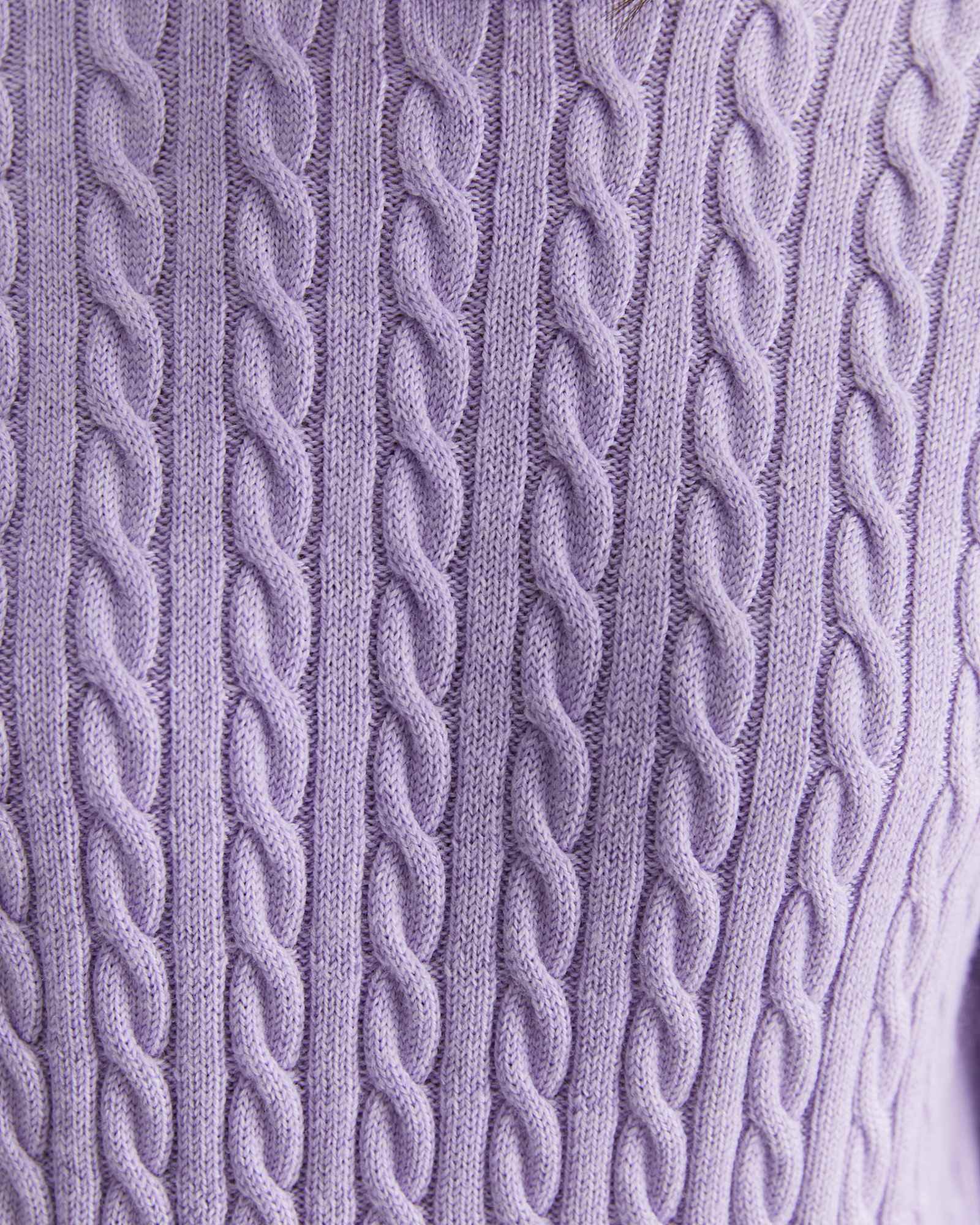 Merino Wool Baby Cable Sweater in LAVENDER