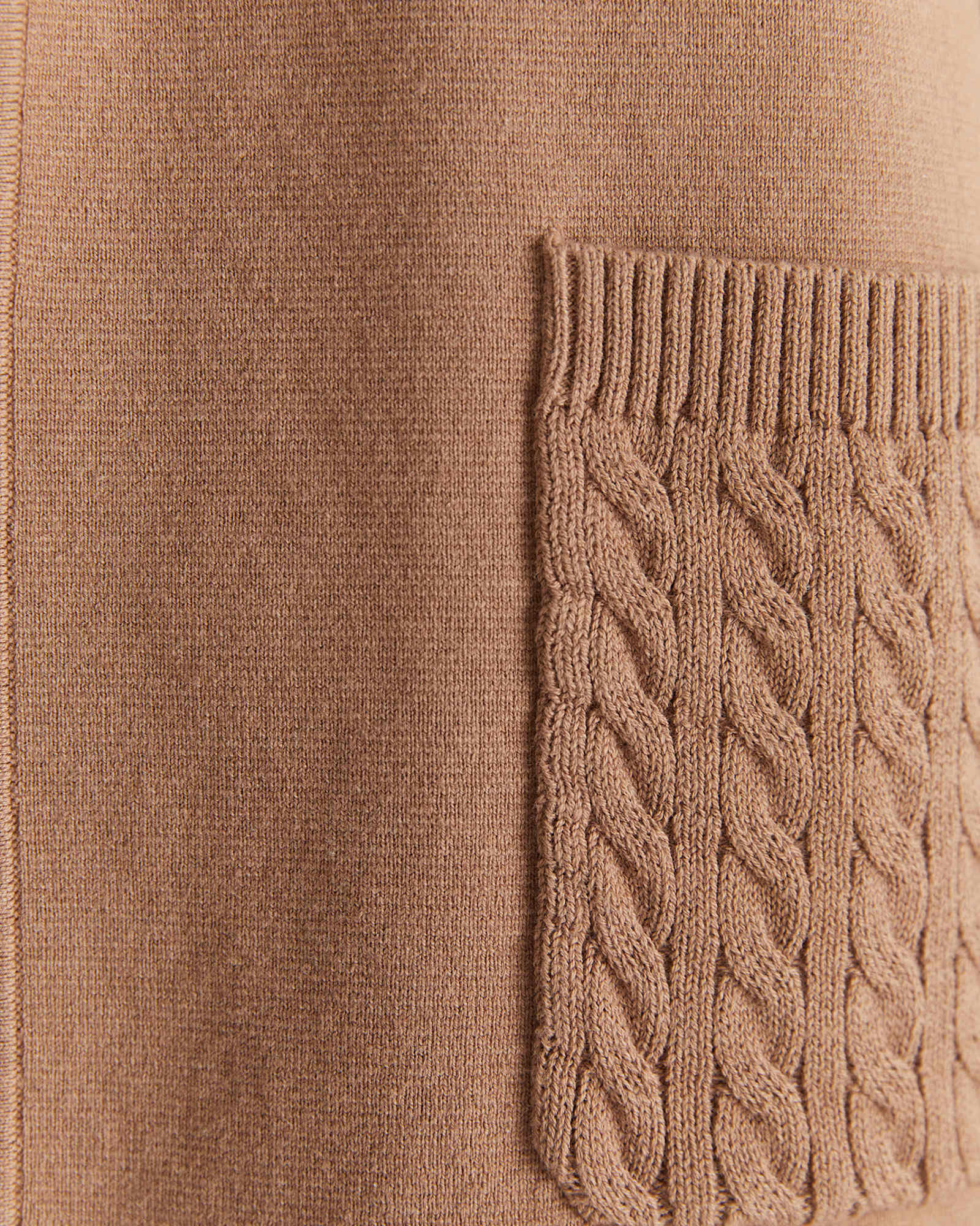 Cotton Cashmere Cable Coatigan in CAMEL MELANGE