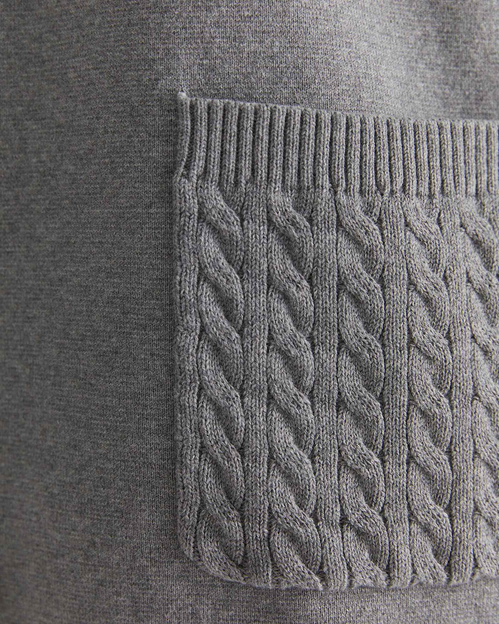 Cotton Cashmere Cable Coatigan in DARK GREY