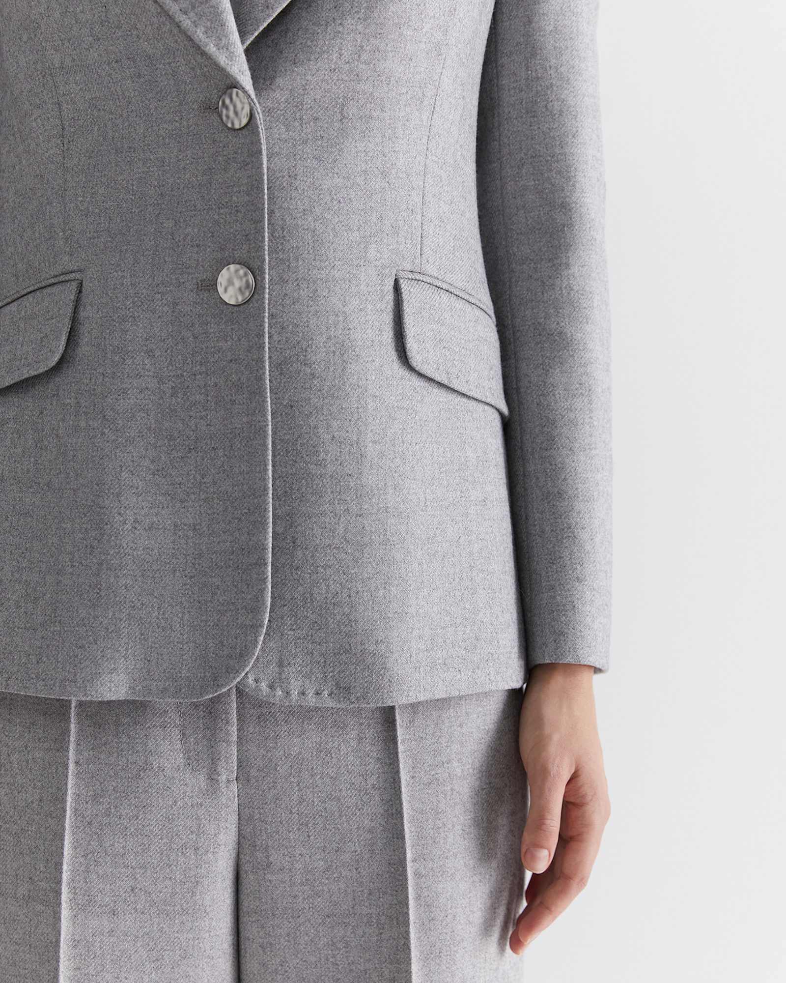 Frankie Twill Blazer in SILVER MELANGE
