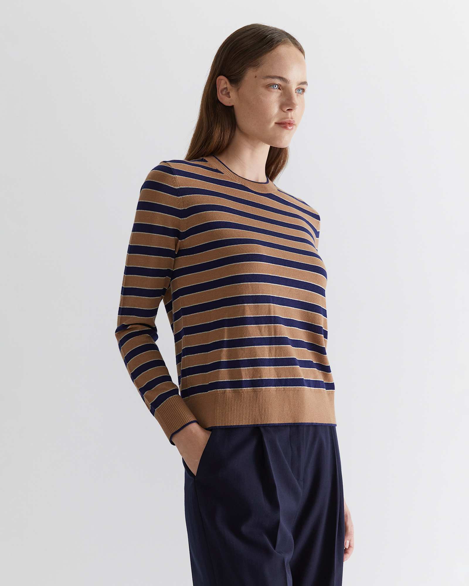 Merino Wool Stripe Knit in STRIPE