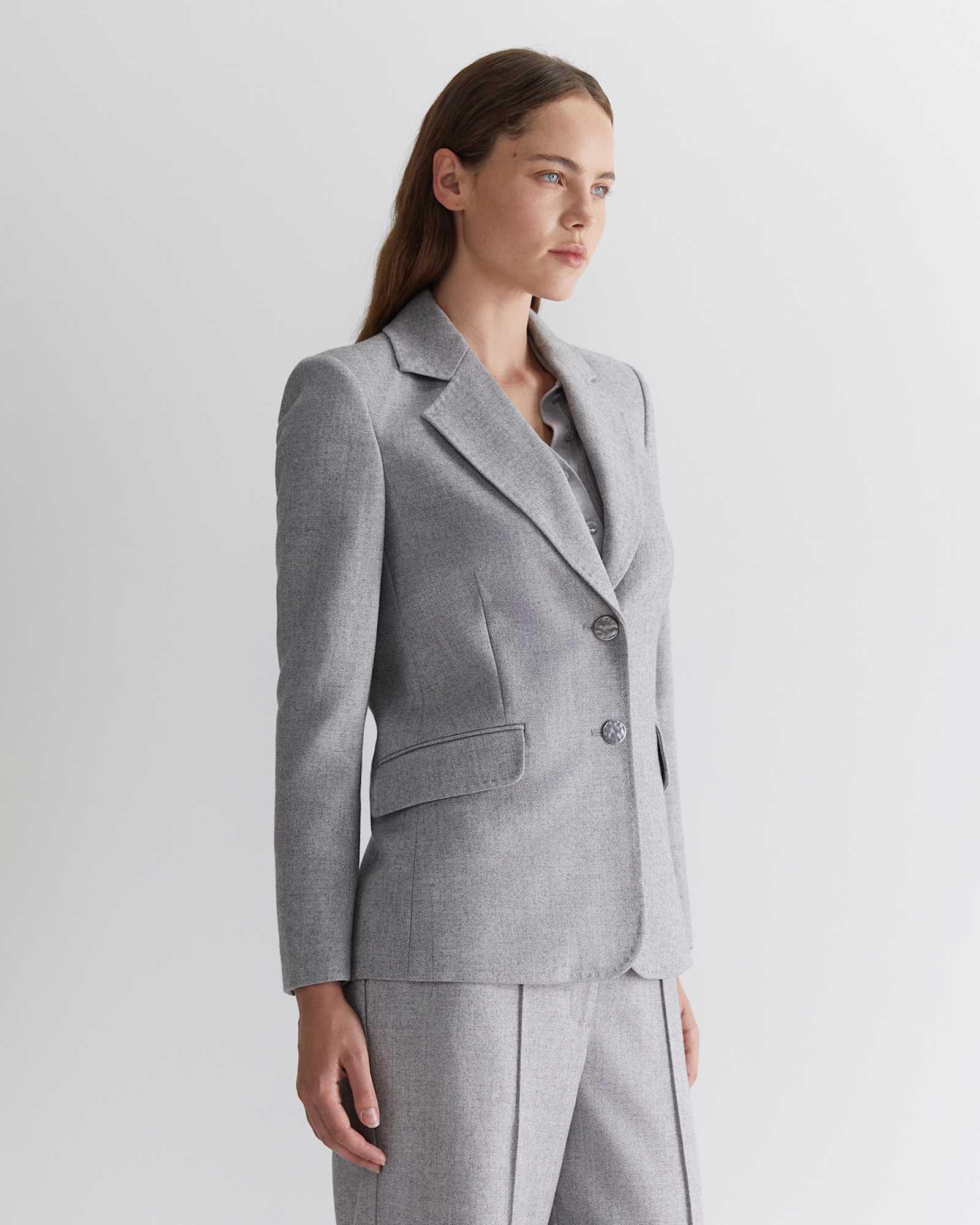 Frankie Twill Blazer in SILVER MELANGE