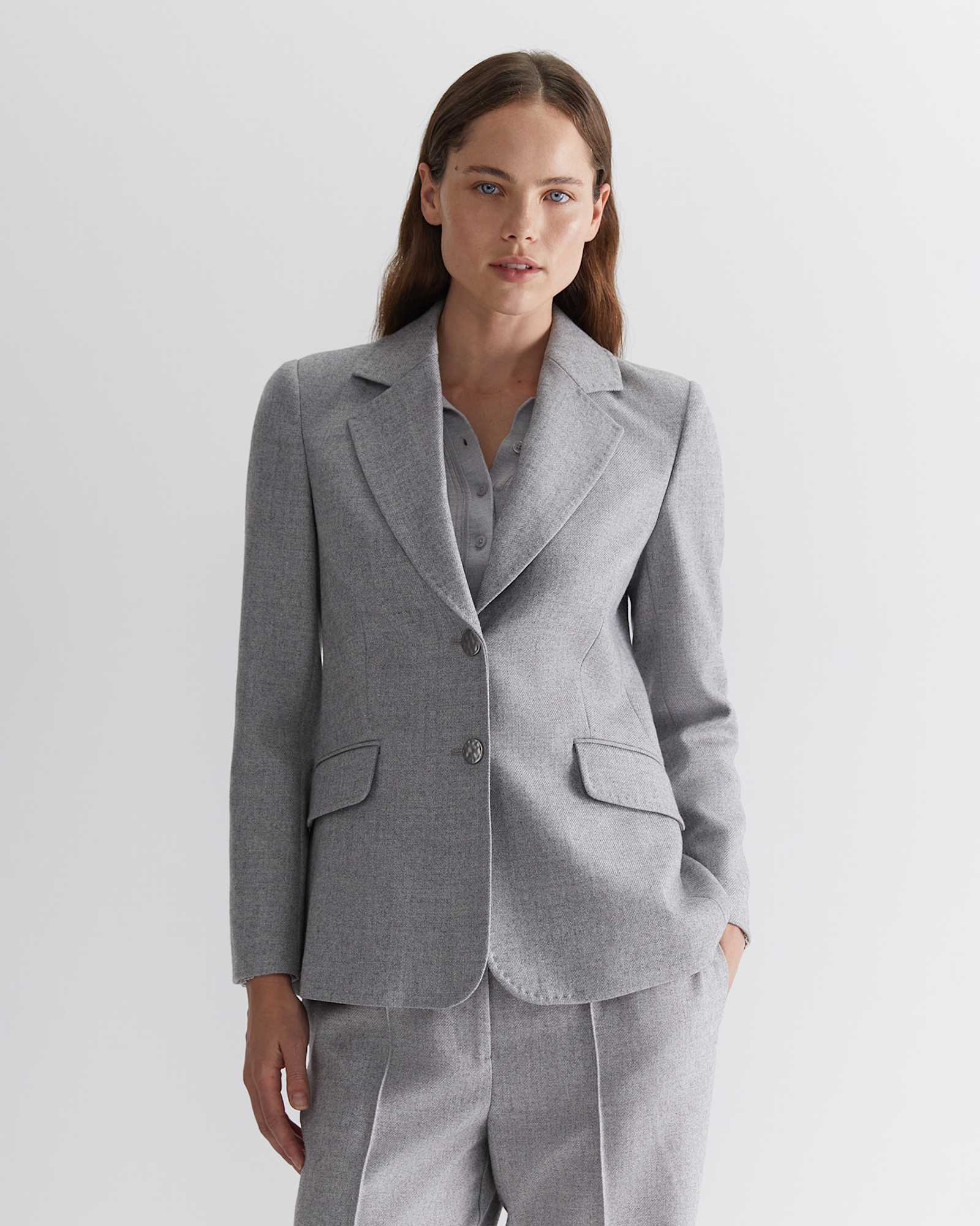 Frankie Twill Blazer in SILVER MELANGE