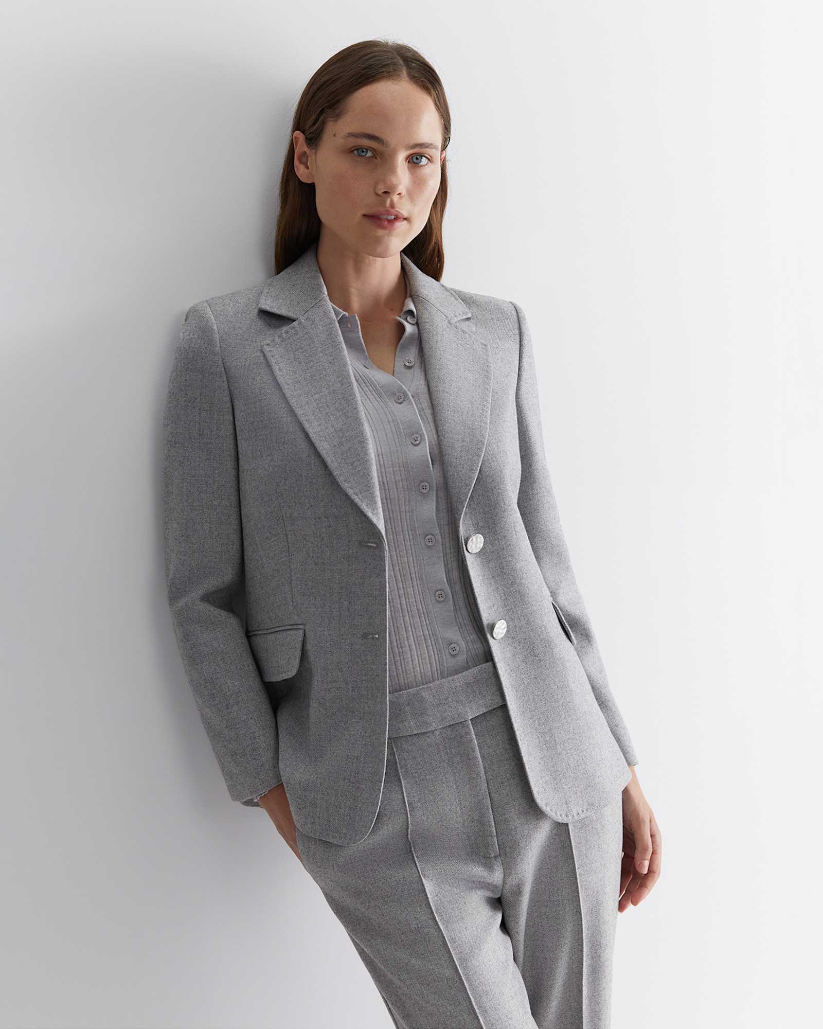 Frankie Twill Blazer in SILVER MELANGE