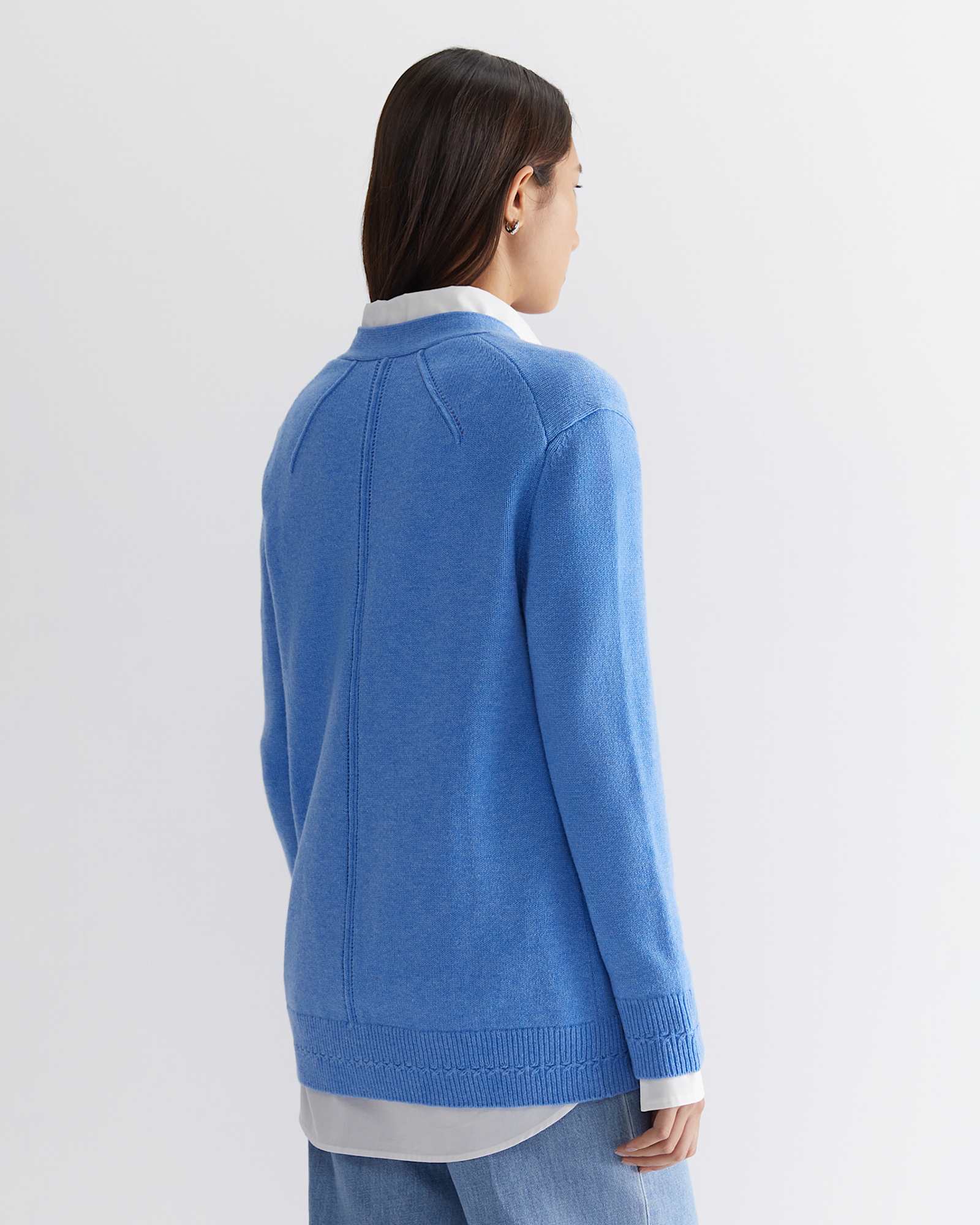 Sunshine Relaxed Long Cardigan in BLUE MELANGE