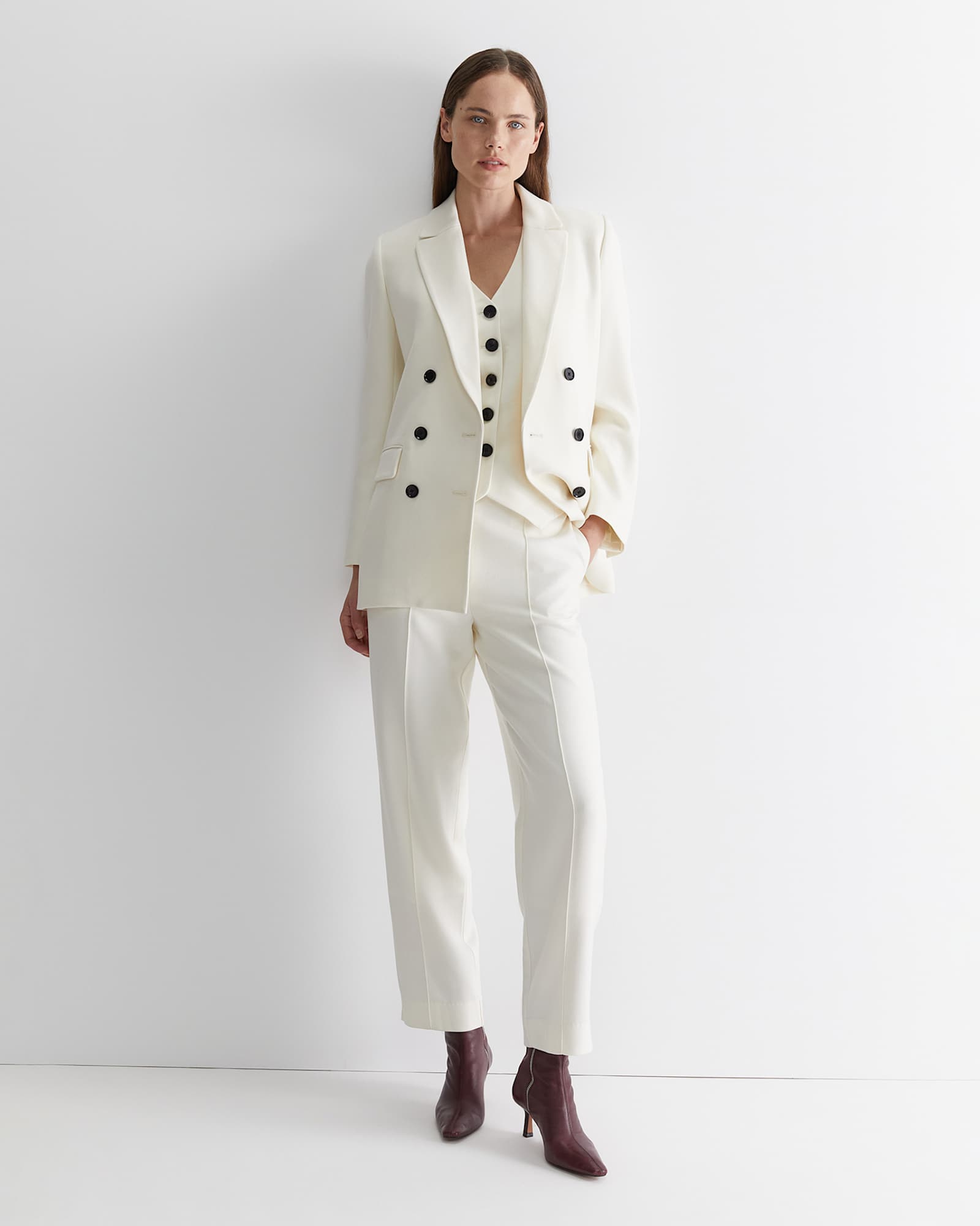 Frankie Twill Coat in WINTER WHITE
