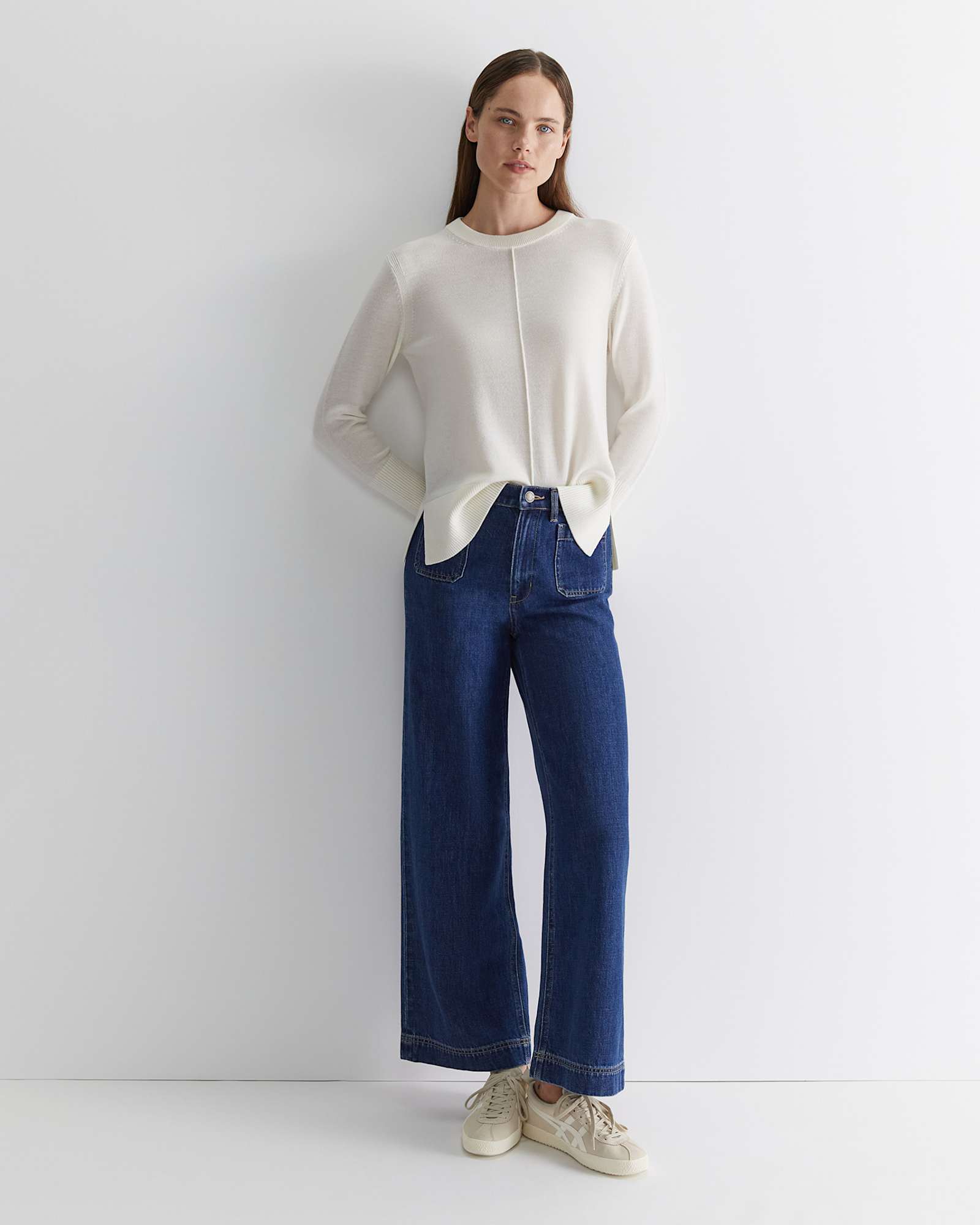 Cass Merino Wool Knit in WINTER WHITE