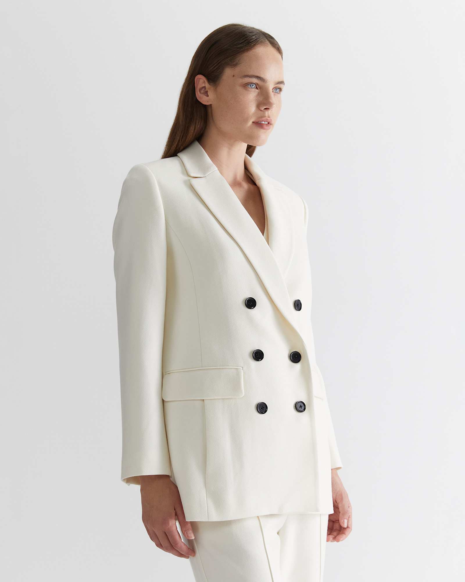 Frankie Twill Coat in WINTER WHITE