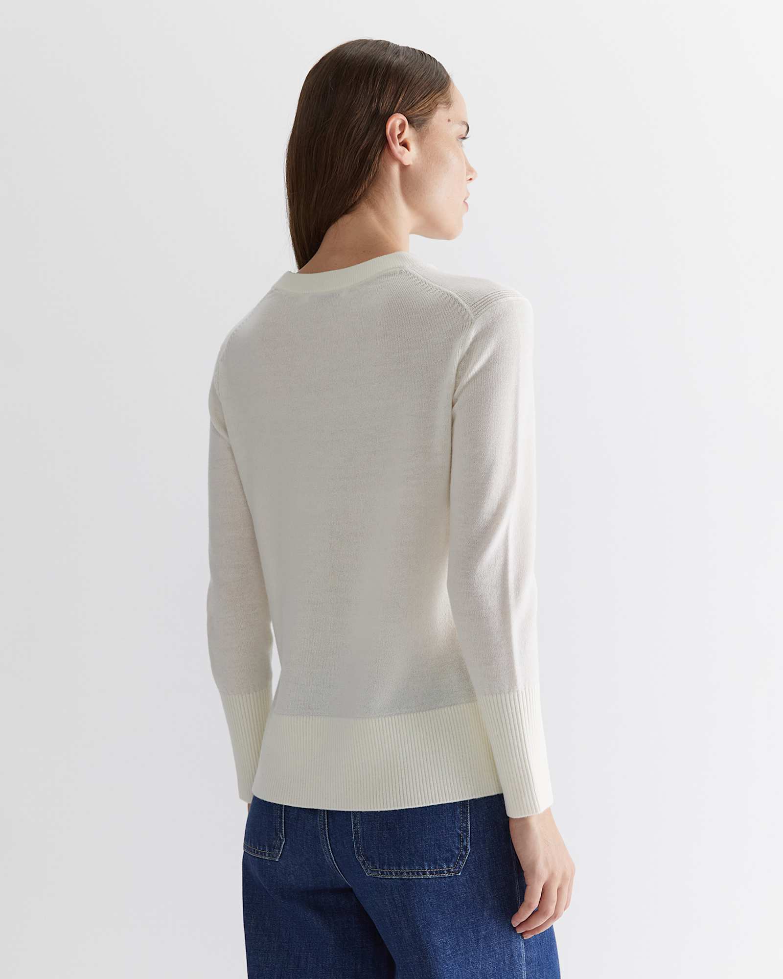 Cass Merino Wool Knit in WINTER WHITE
