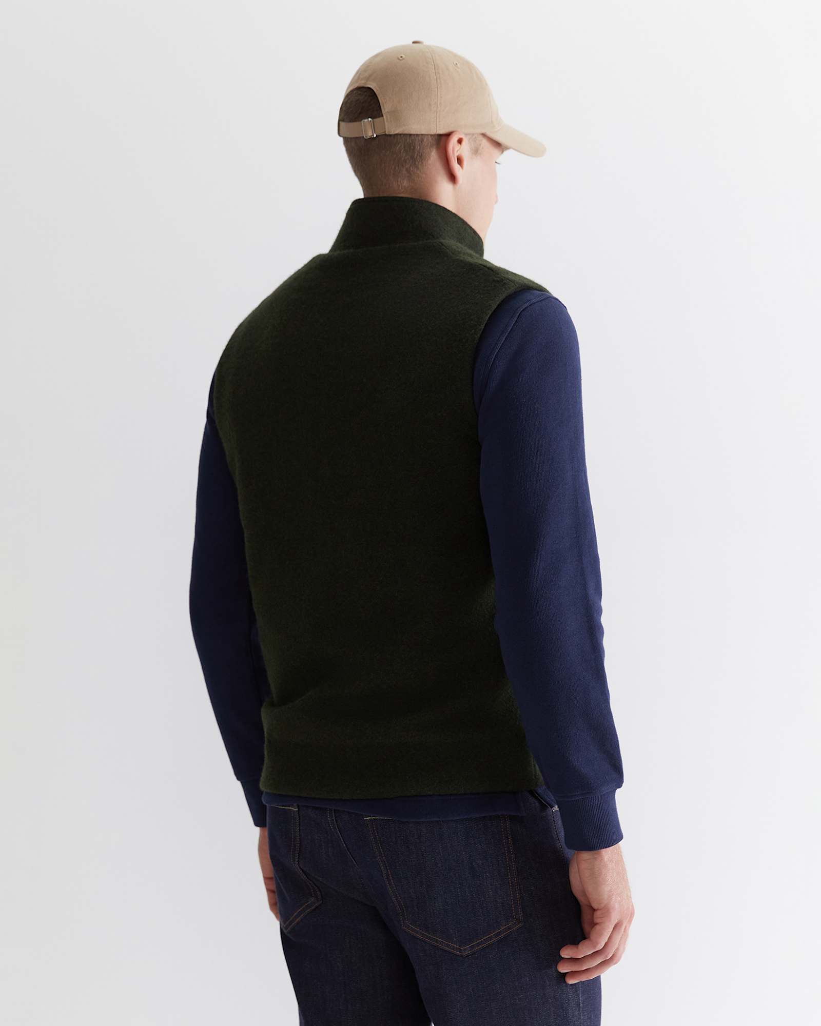 Salford Wool Blend Vest in KHAKI