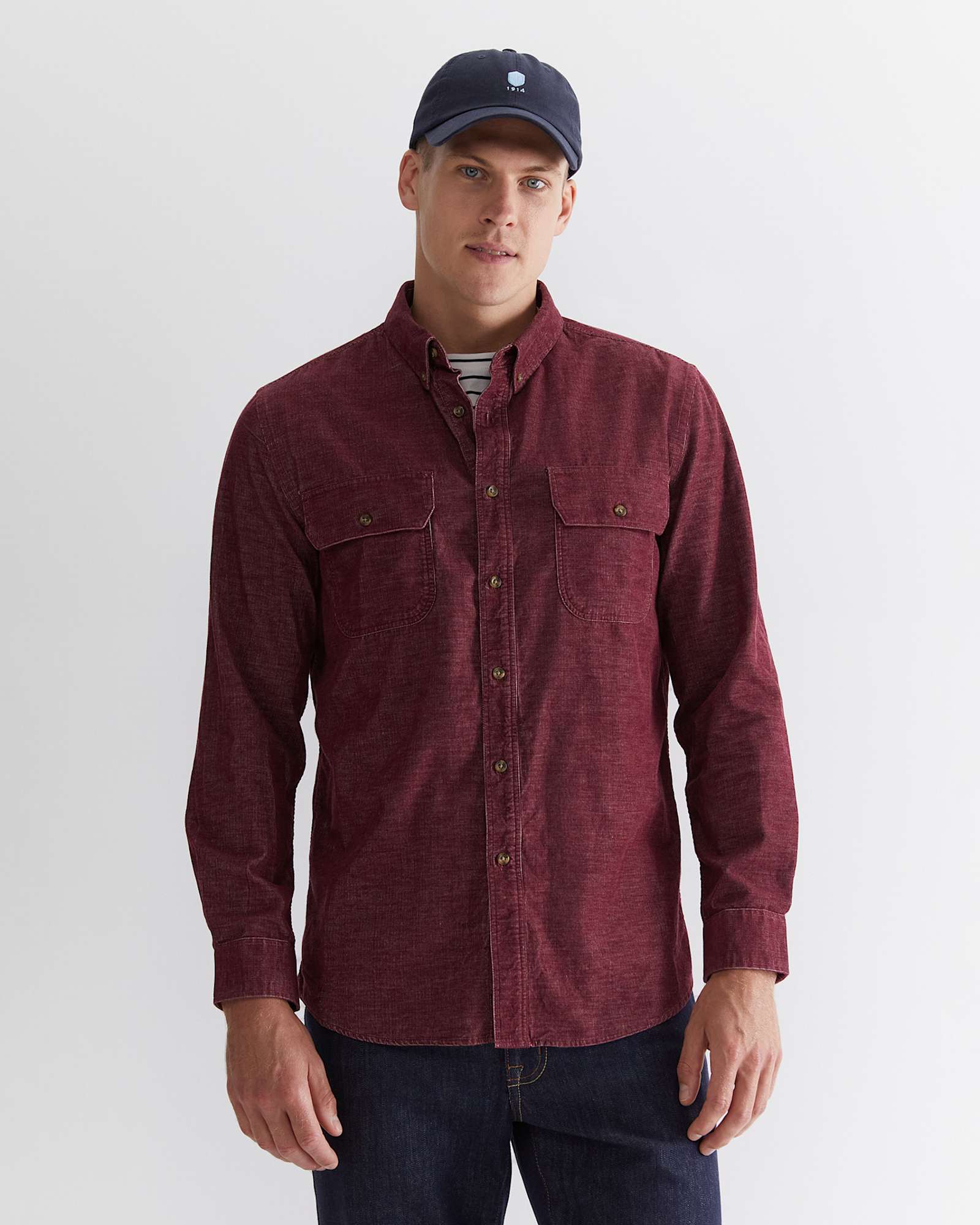 Cullen Cord Shirt in WINEBERRY