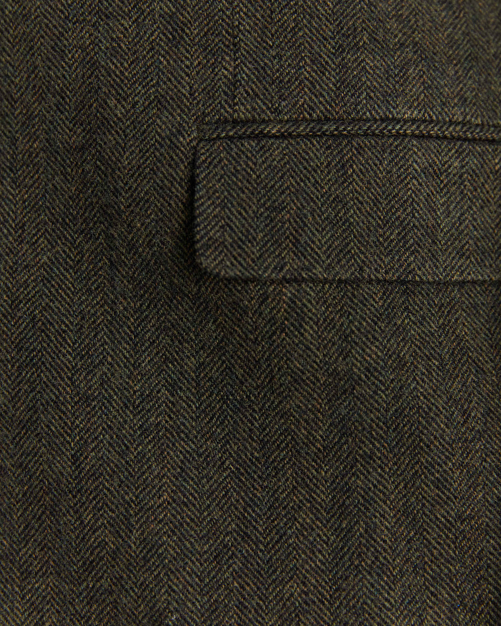 Herringbone Wool Blazer in MOSS