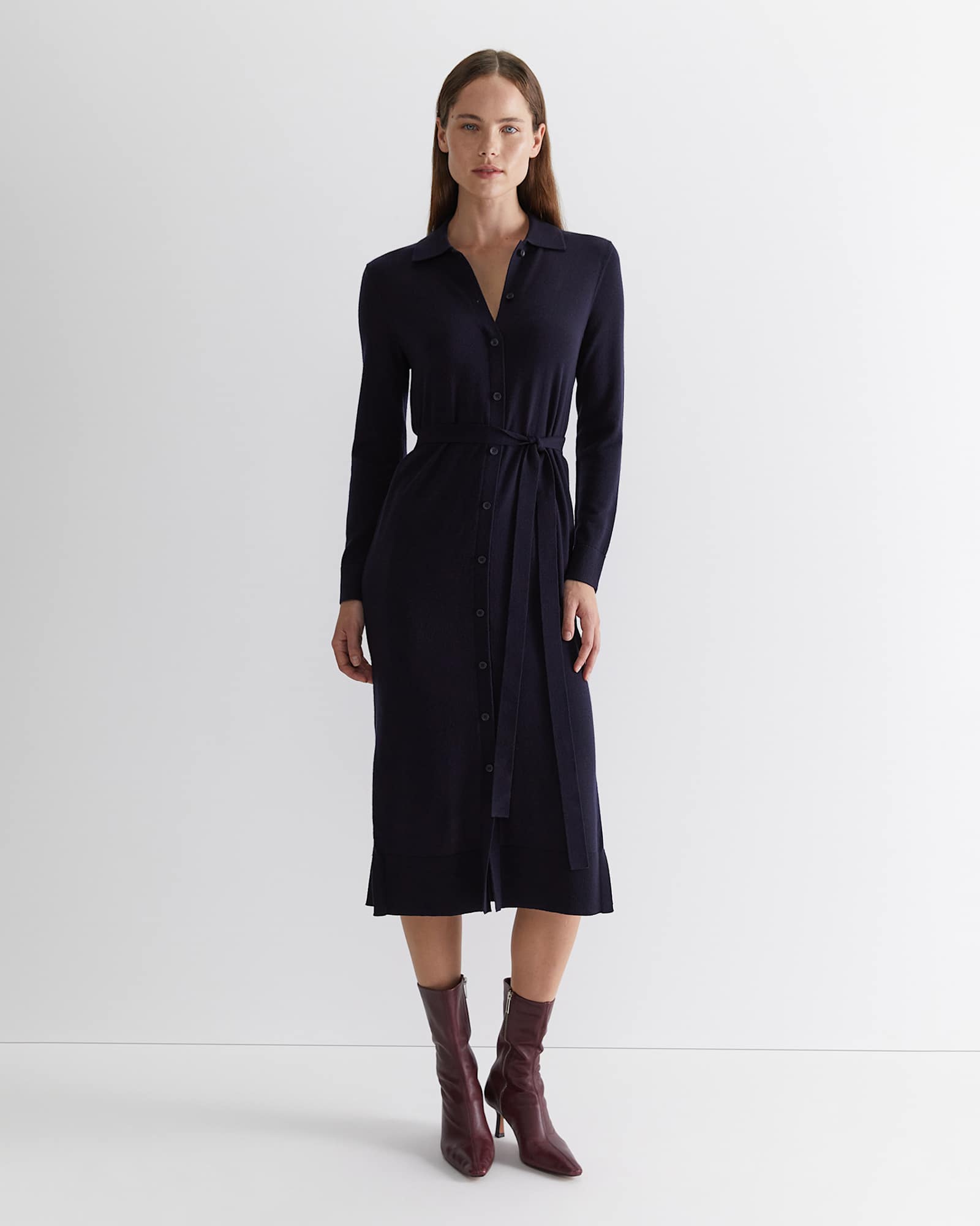 Francis Merino Wool Knit Dress in NAVY