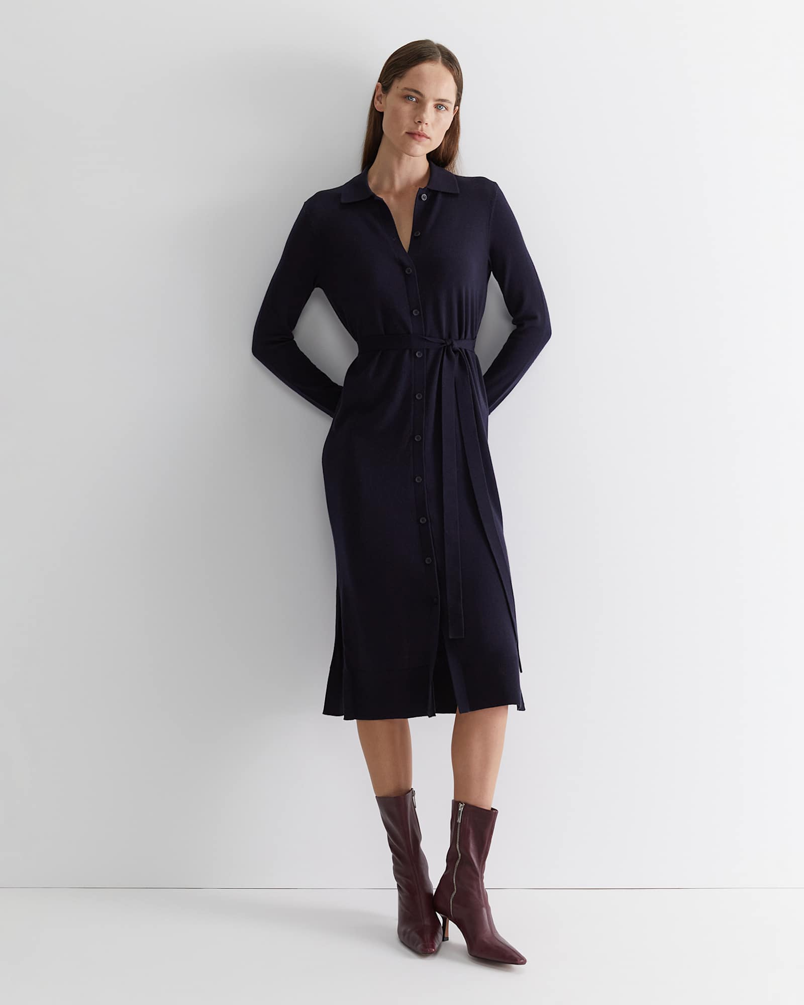 Francis Merino Wool Knit Dress in NAVY
