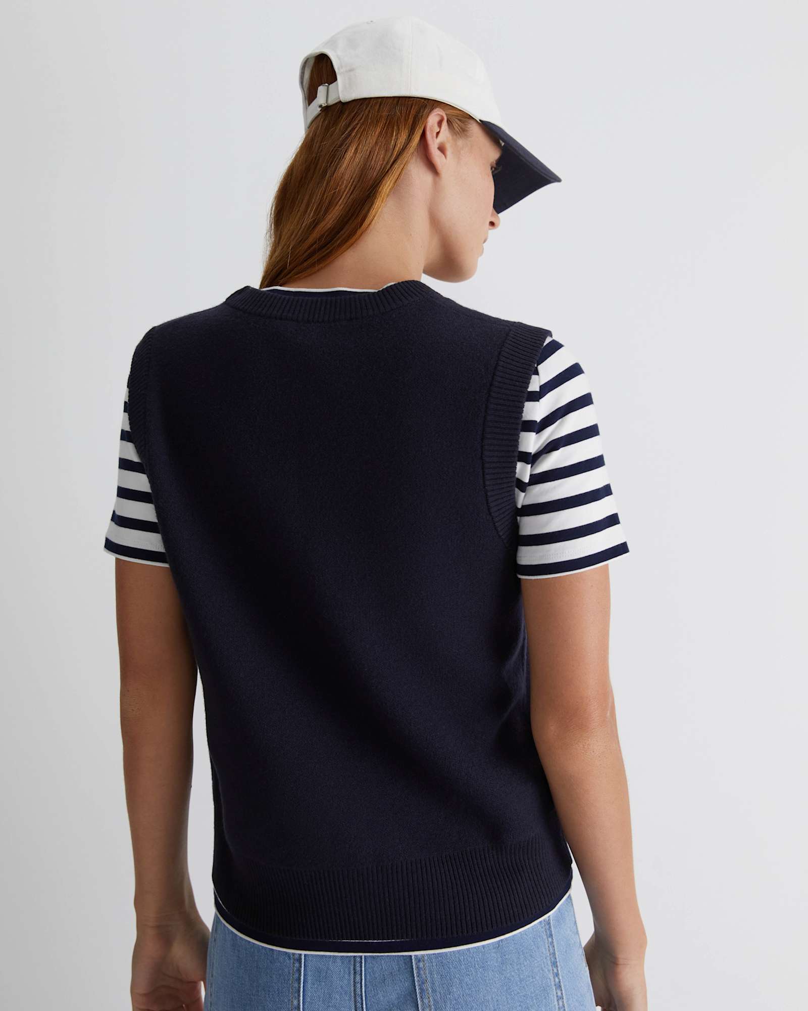 Juliette Boiled Wool Vest in NAVY