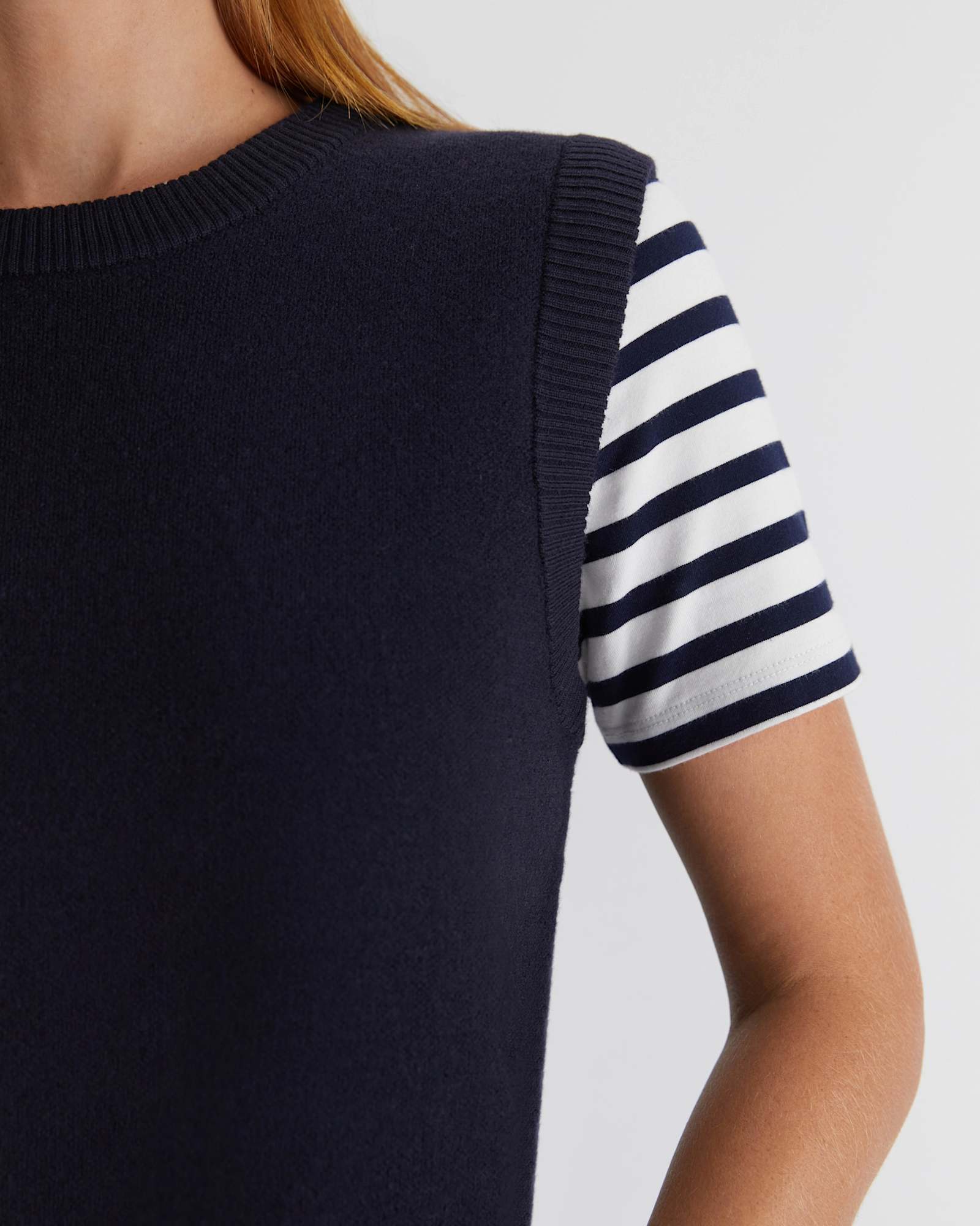 Juliette Boiled Wool Vest in NAVY