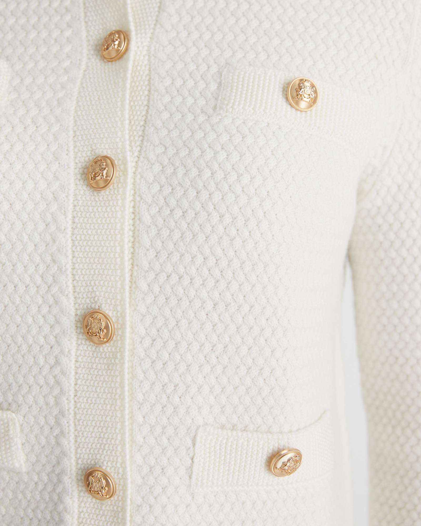 Joyce Merino Wool Cardigan in WINTER WHITE