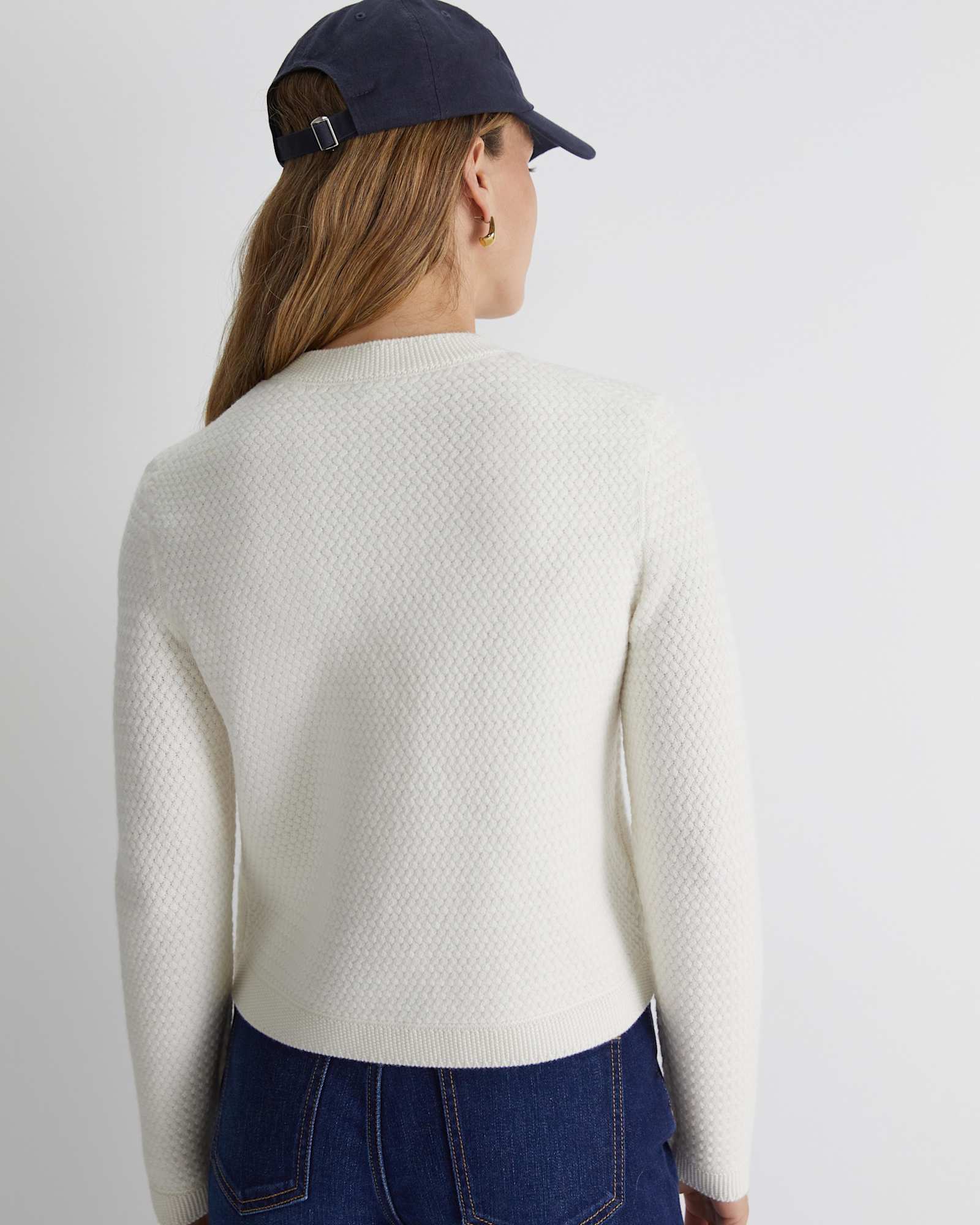 Joyce Merino Wool Cardigan in WINTER WHITE