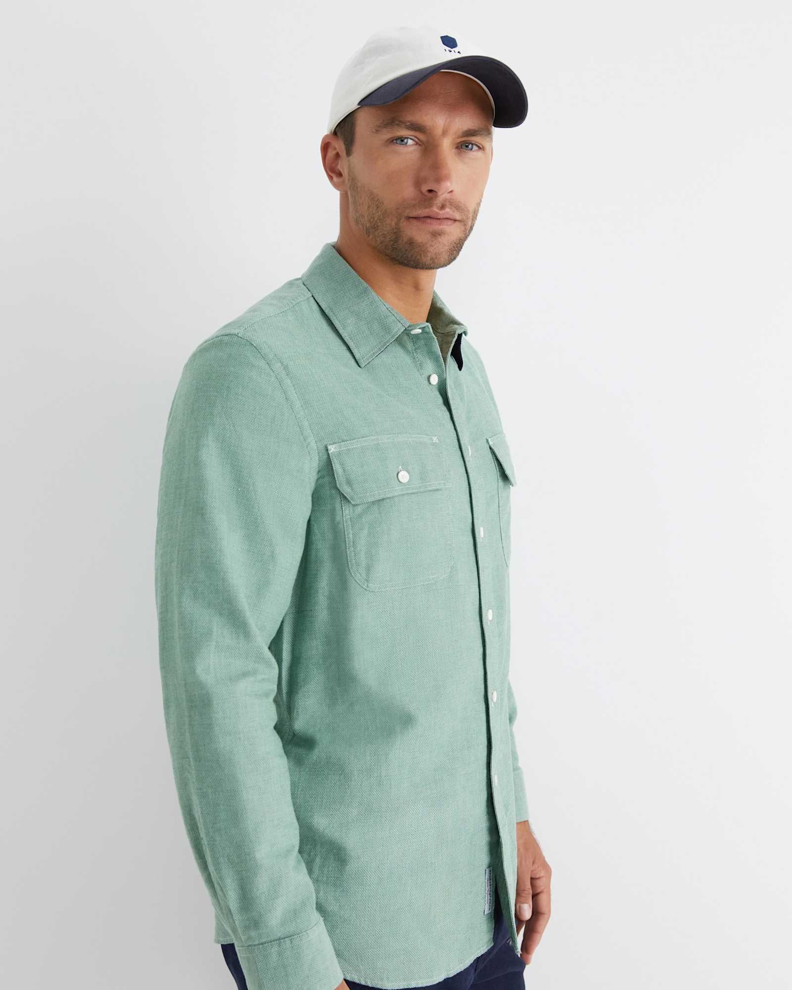 Mclure Long Sleeve Shirt in SAGE