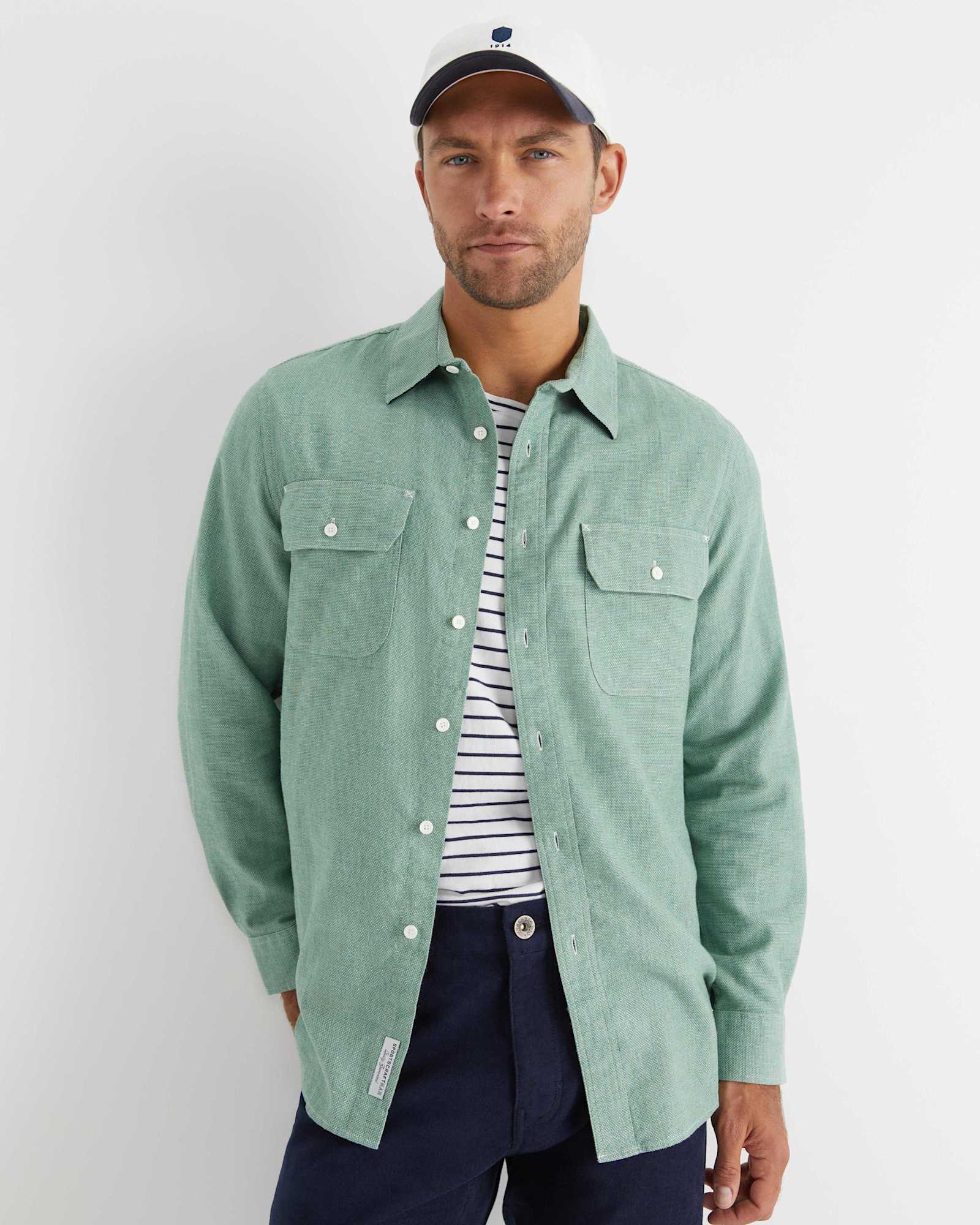 Mclure Long Sleeve Shirt in SAGE