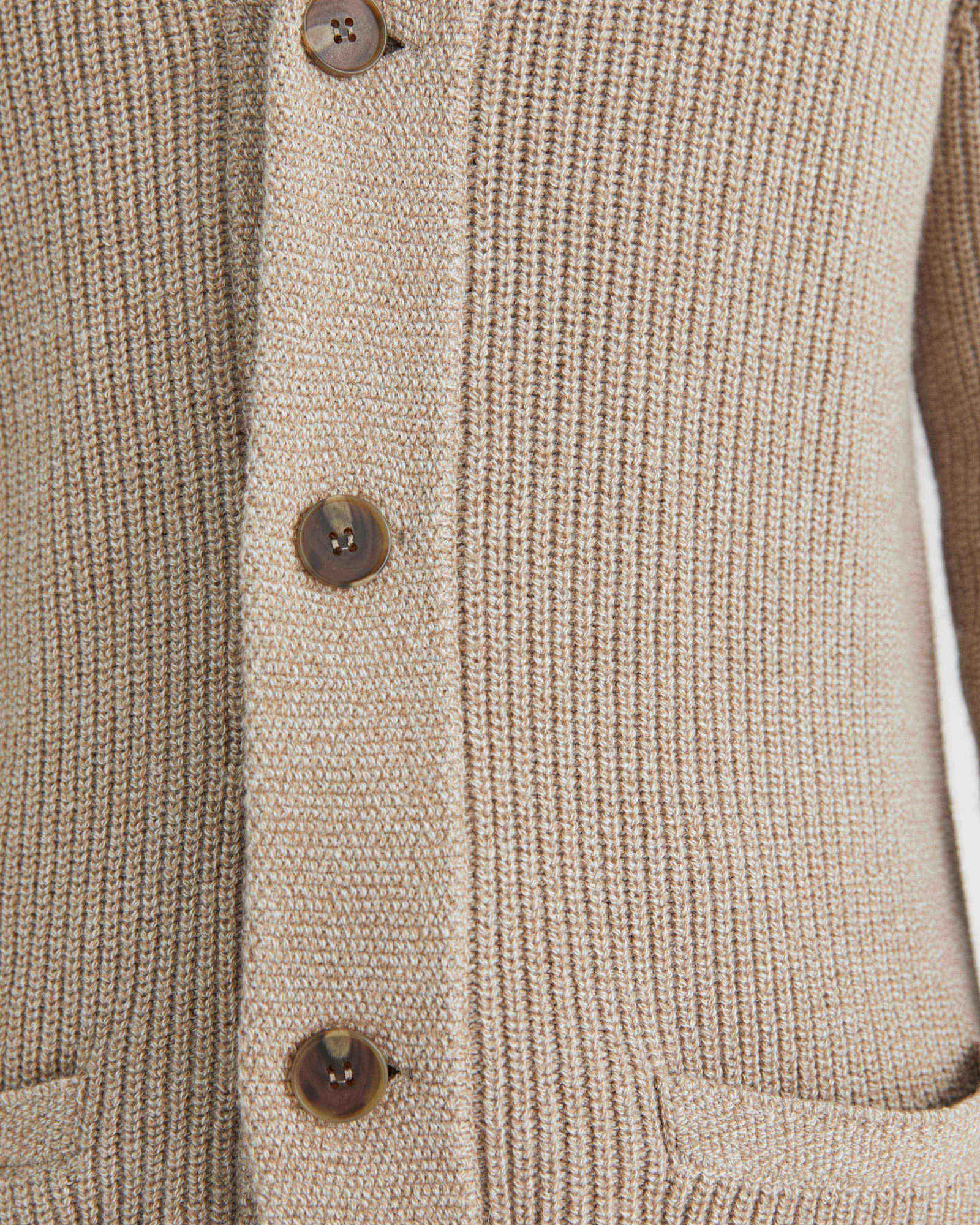 Nelson Merino Wool Cardigan in BISCUIT
