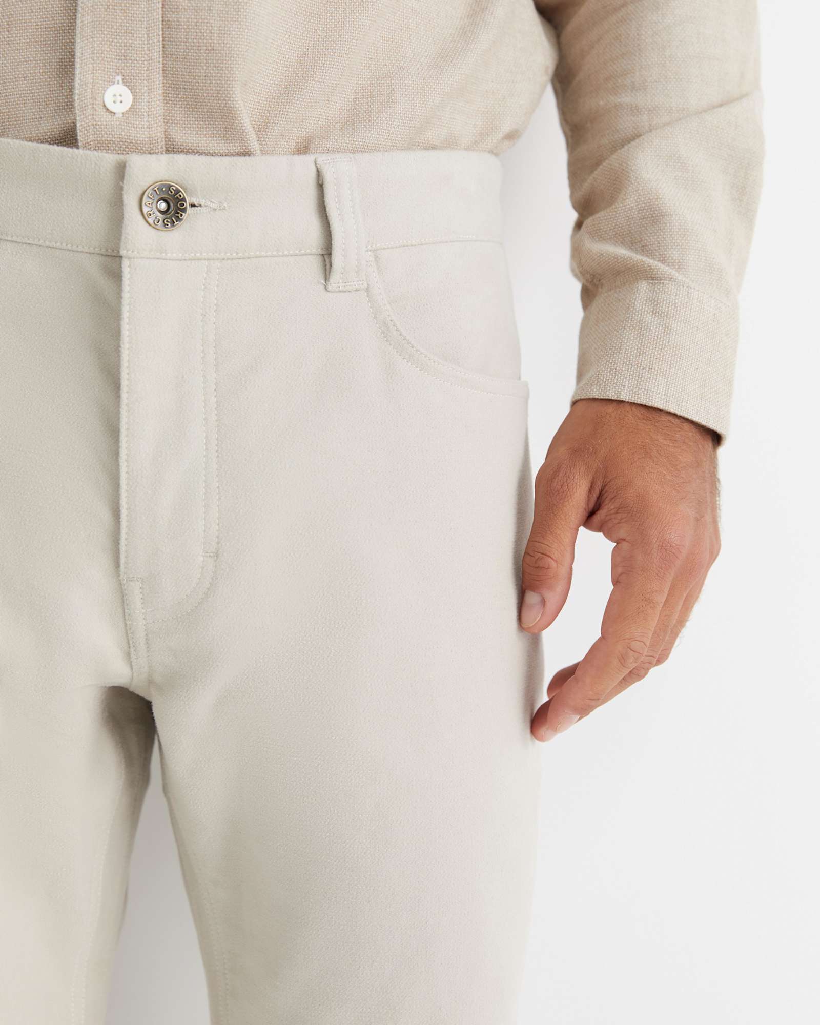 5 Pocket Moleskin Jean in ECRU