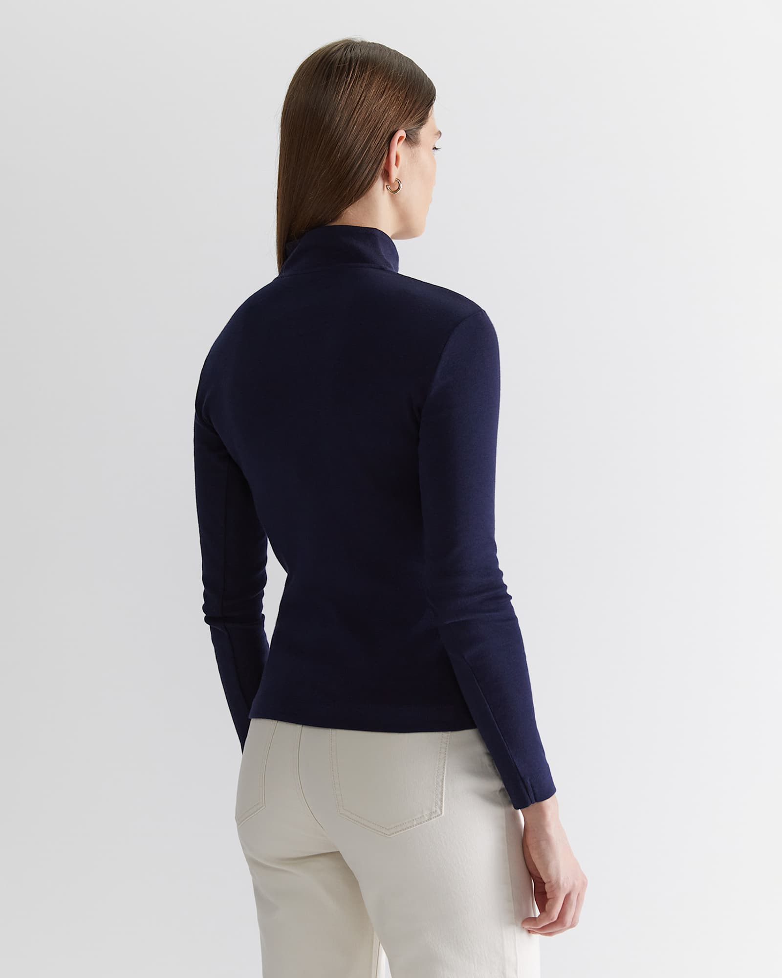 Lucy Funnel Neck Top in NAVY