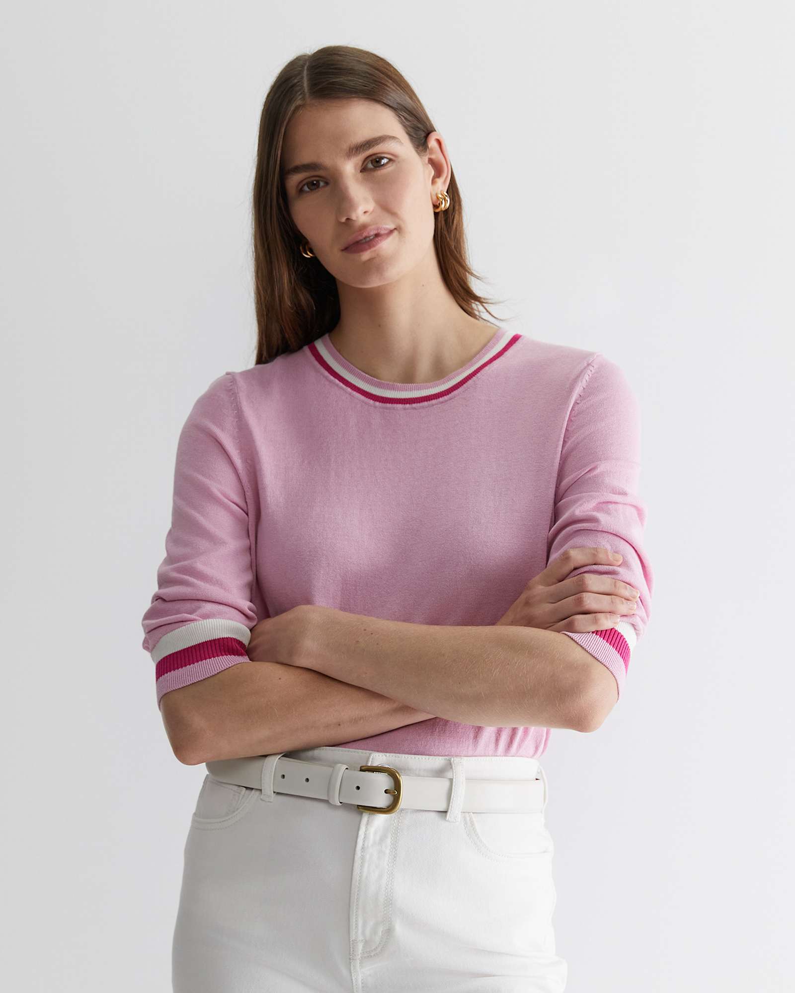 Alphine Silk Blend Knit Top in CANDY