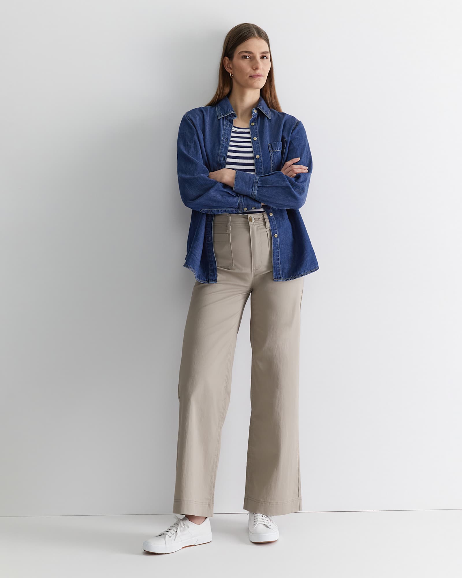 Evie Wide Leg Pant in LATTE